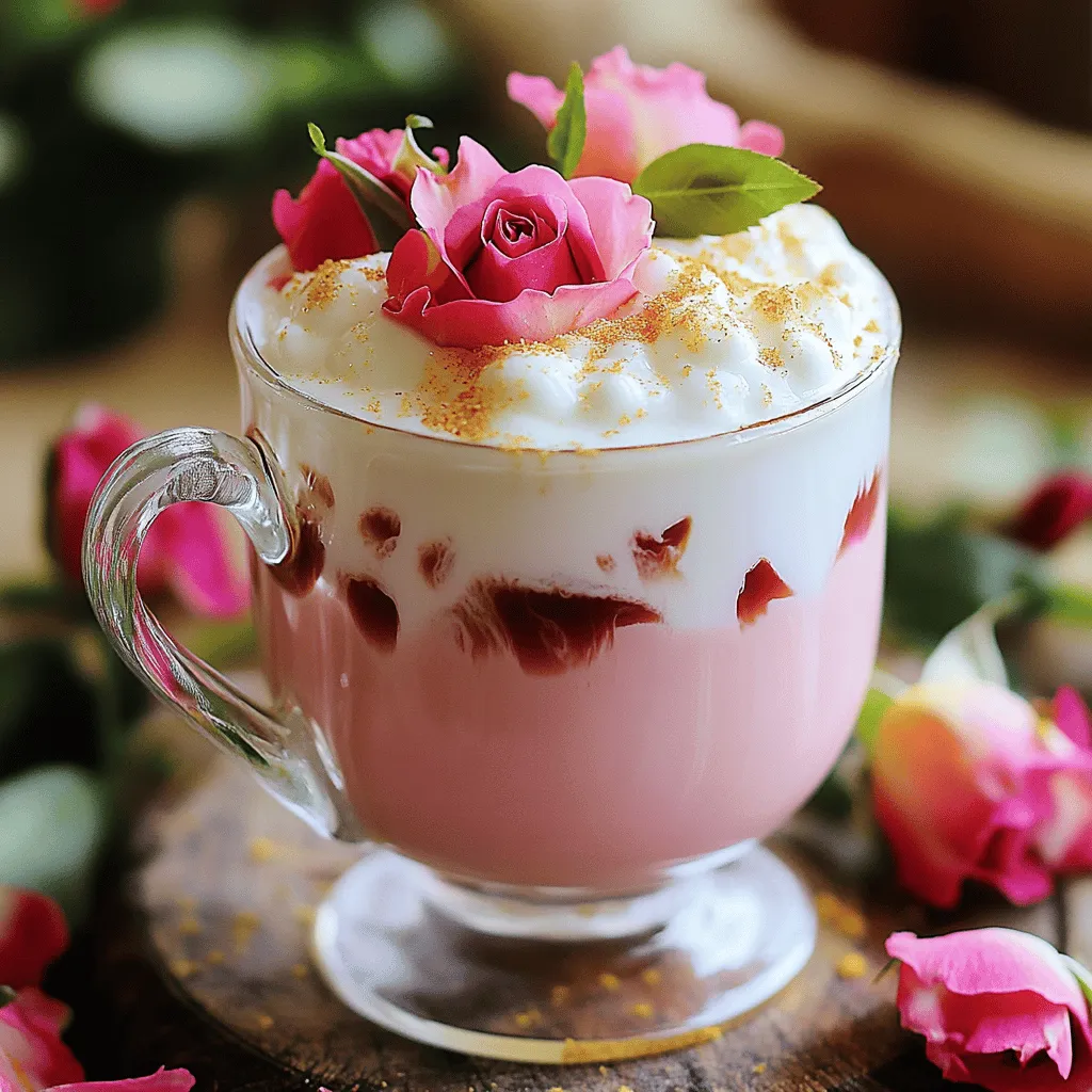 Für einen Vanille-Rosen-Tee-Latte brauchst du einige einfache Zutaten. Du benötigst zwei Tassen Wasser. Zwei Teebeutel schwarzen Tee sind wichtig. Du kannst auch zwei Esslöffel losen schwarzen Tee verwenden. Die Rosenblätter sind ein Muss, also hole dir zwei Teelöffel getrocknete Rosenblätter. Vanilleextrakt ist der nächste Schritt. Ein Teelöffel davon bringt den Geschmack. Für die Milch, eine Tasse normale oder pflanzliche Milch ist gut. Süße deinen Latte mit zwei Teelöffeln Honig oder Ahornsirup. Optional kannst du eine Prise Zimt hinzufügen. Frische Rosenblätter sind schön zur Dekoration.