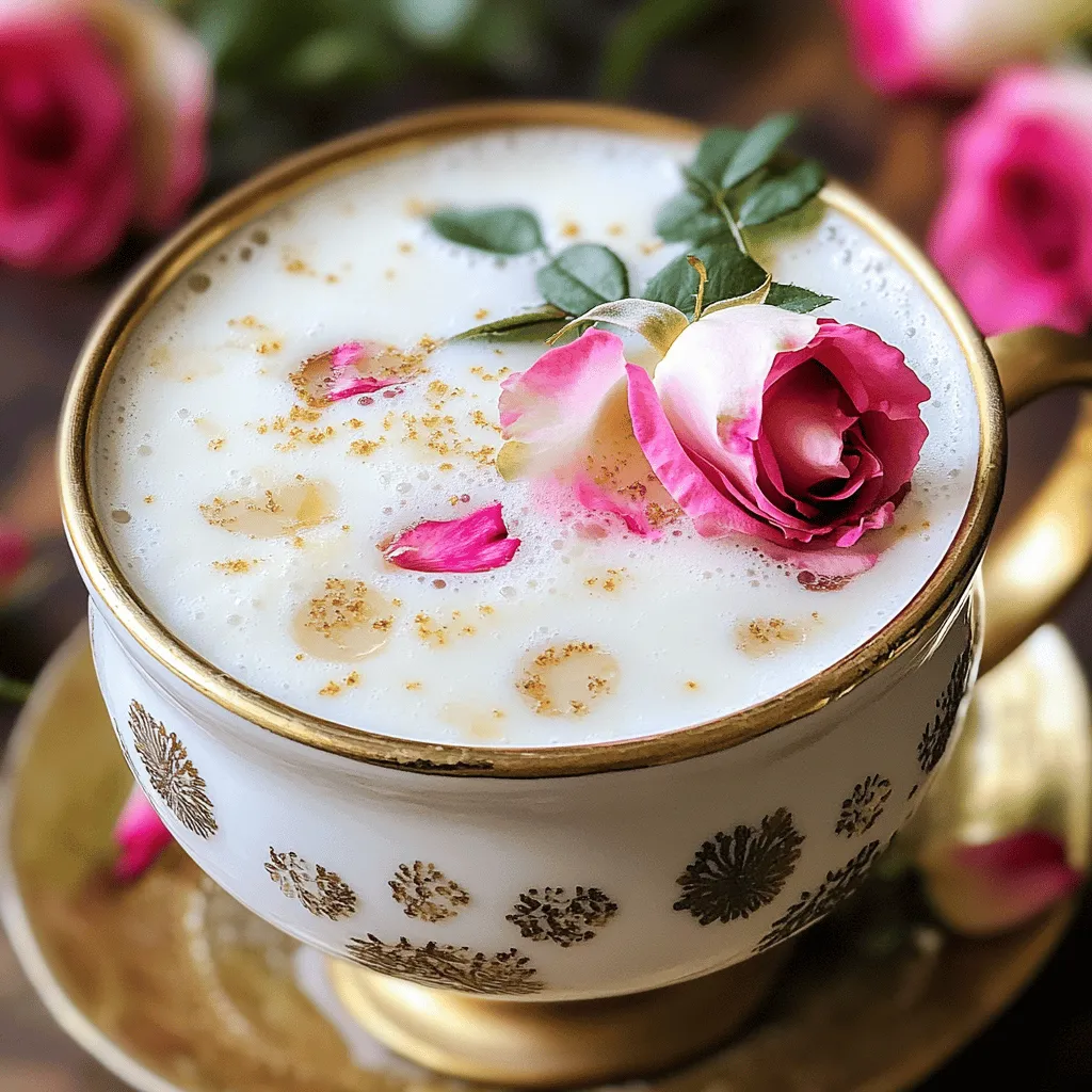 Für einen Vanille-Rosen-Tee-Latte brauchst du einige einfache Zutaten. Du benötigst zwei Tassen Wasser. Zwei Teebeutel schwarzen Tee sind wichtig. Du kannst auch zwei Esslöffel losen schwarzen Tee verwenden. Die Rosenblätter sind ein Muss, also hole dir zwei Teelöffel getrocknete Rosenblätter. Vanilleextrakt ist der nächste Schritt. Ein Teelöffel davon bringt den Geschmack. Für die Milch, eine Tasse normale oder pflanzliche Milch ist gut. Süße deinen Latte mit zwei Teelöffeln Honig oder Ahornsirup. Optional kannst du eine Prise Zimt hinzufügen. Frische Rosenblätter sind schön zur Dekoration.