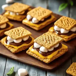 Um S'mores Kekse zu backen, brauchst du ein paar einfache Zutaten. Du benötigst: 1 ½ Tassen Allzweckmehl, ½ Teelöffel Backpulver, ½ Teelöffel Natron und ¼ Teelöffel Salz. Außerdem sind ½ Tasse weiche Butter, ½ Tasse brauner Zucker, ¼ Tasse weißer Zucker und 1 großes Ei notwendig. Vanilleextrakt, Schokoladenstückchen, Mini-Marshmallows und zerbröselte Graham-Cracker runden das Rezept ab.