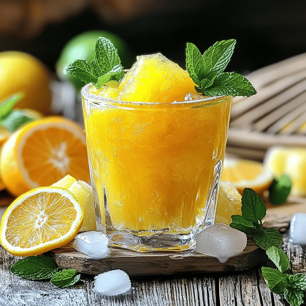 Um einen erfrischenden Pfirsich-Zitronen-Slush zu machen, brauchst du ein paar einfache Zutaten. Du benötigst drei reife Pfirsiche, zwei Zitronen, Honig, Eiswürfel und Mineralwasser. Die reifen Pfirsiche sollten süß und saftig sein. Der Saft und die Schale der Zitronen bringen eine frische Note.