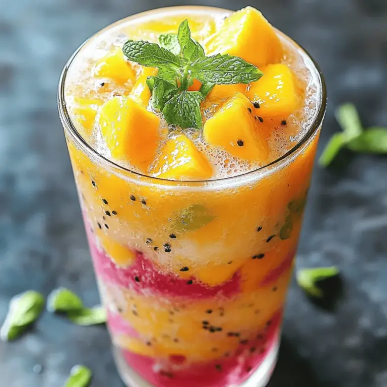 Der Mango Dragonfruit Refresher ist ein köstliches Getränk. Es enthält frische und gesunde Zutaten. Die Hauptzutaten sind Mango, Dragonfruit und Kokoswasser. Diese Zutaten machen das Getränk nicht nur lecker, sondern auch nahrhaft.