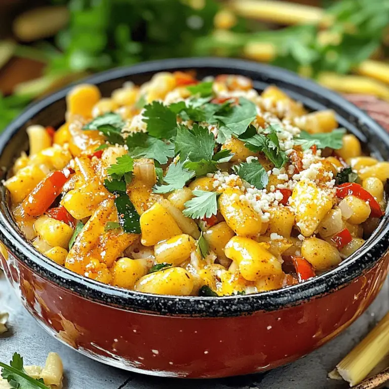 Für das mexikanische Straßenmais-Hühnchen-Chili brauchen wir frische und leckere Zutaten. Die Hauptzutaten sind Hühnerbrust, Mais, Zwiebel, Knoblauch und grüne Paprika. Diese Zutaten bringen viel Geschmack in das Gericht.