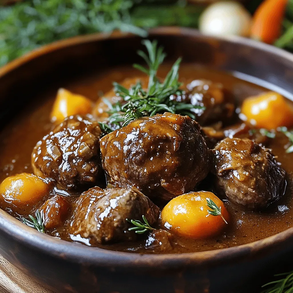 Um ein leckeres Beef Carbonnade Stew zuzubereiten, brauchst du einige einfache Zutaten. Du benötigst 800 g Rindfleisch, am besten Rinderbrust. Schneide das Fleisch in Würfel. Außerdem brauchst du 2 große Zwiebeln, die du in Ringe schneidest. Füge dann 3 gehackte Knoblauchzehen und 2 große gewürfelte Karotten hinzu. Du benötigst auch 250 g Champignons, die du viertelst.