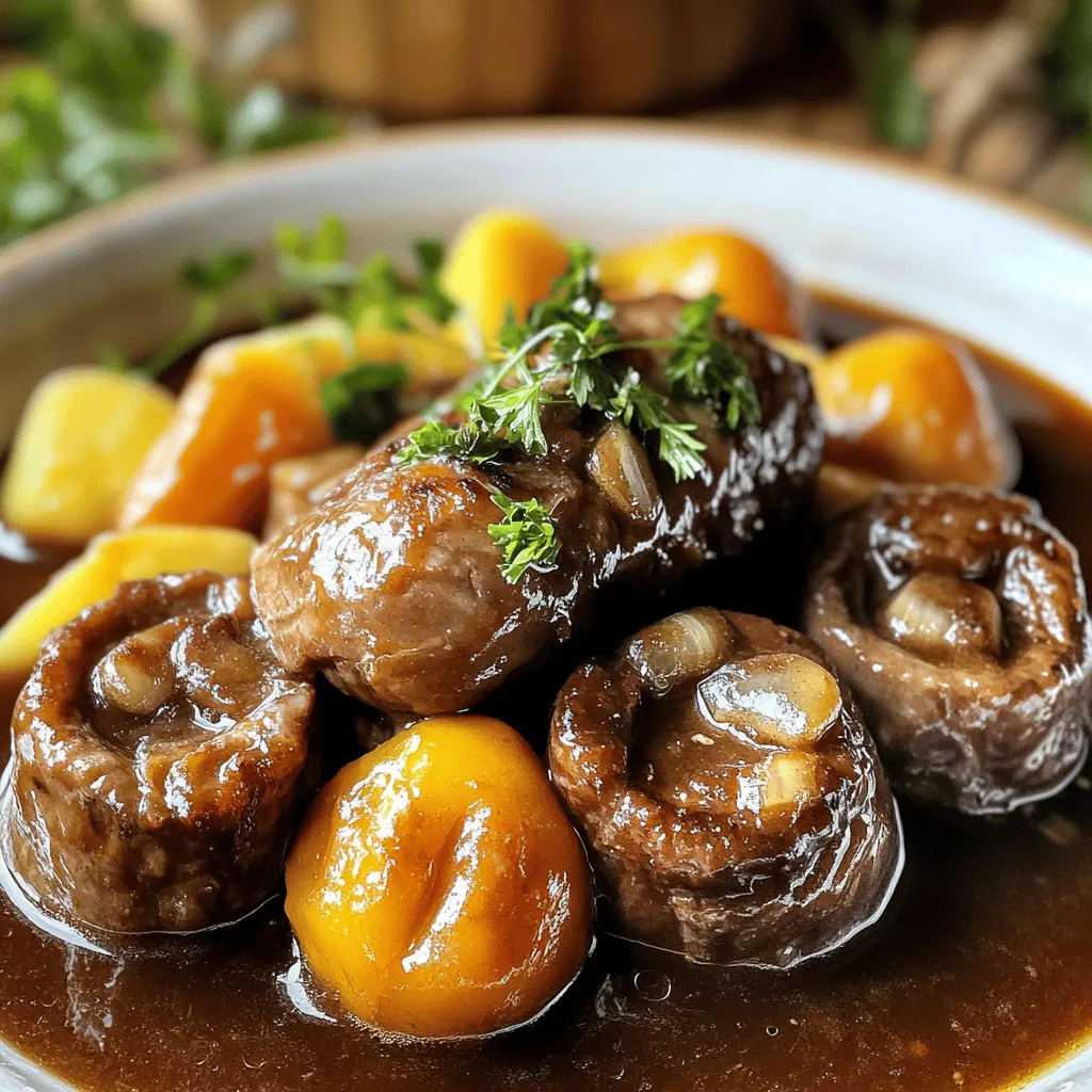 Um ein leckeres Beef Carbonnade Stew zuzubereiten, brauchst du einige einfache Zutaten. Du benötigst 800 g Rindfleisch, am besten Rinderbrust. Schneide das Fleisch in Würfel. Außerdem brauchst du 2 große Zwiebeln, die du in Ringe schneidest. Füge dann 3 gehackte Knoblauchzehen und 2 große gewürfelte Karotten hinzu. Du benötigst auch 250 g Champignons, die du viertelst.