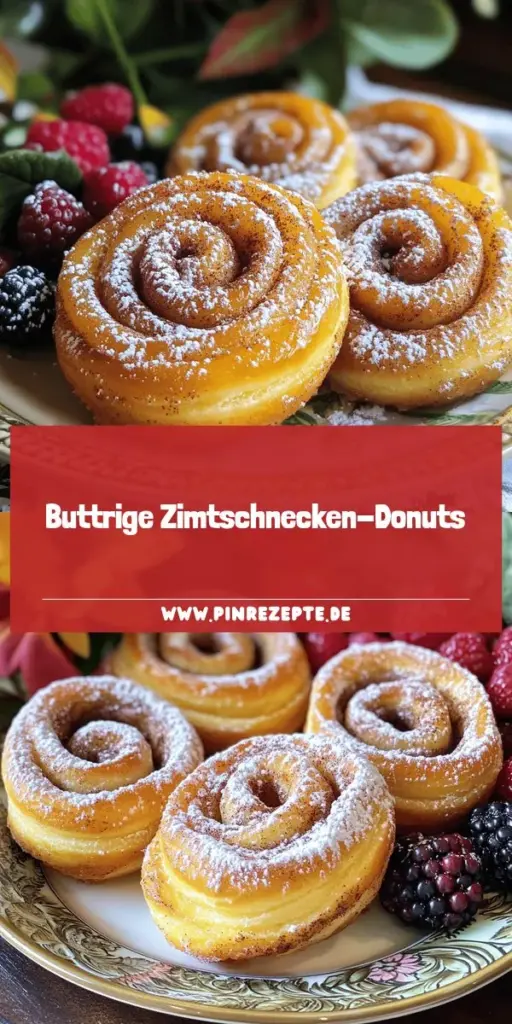 Entdecke das unwiderstehliche Rezept für buttrige Zimtschnecken-Donuts! Diese köstlichen Donuts vereinen den himmlischen Geschmack von Zimt und Butter und sind perfekt für ein gemütliches Frühstück oder als süßer Snack. Folge den einfachen Schritten, um fluffigen Teig herzustellen, und erfahre, wie du deine Donuts kreativ dekorieren kannst. Klicke hier, um das vollständige Rezept zu entdecken und deine eigenen Zimtschnecken-Donuts zu zaubern!