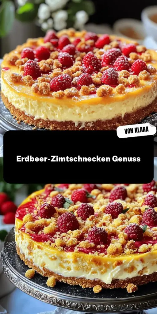 Entdecke das köstliche Rezept für Erdbeer-Cheesecake Zimtschnecken mit Pekannüssen und verwandle dein Frühstück oder Dessert in ein ganz besonderes Erlebnis! Diese unwiderstehliche Kombination aus saftigen Erdbeeren, cremigem Frischkäse und knusprigen Pekannüssen wird dich begeistern. Lass deiner Kreativität freien Lauf und passe die Rezeptvariationen nach deinem Geschmack an. Klicke jetzt, um die vollständige Anleitung und Tipps für perfekte Zimtschnecken zu erkunden!