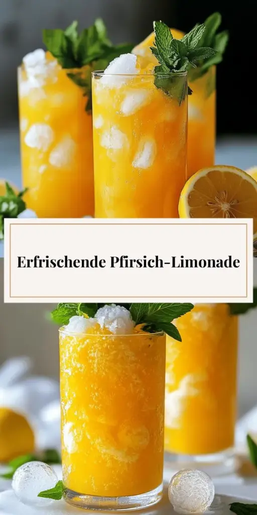 Erfrische deine heißen Sommertage mit unserer einfachen gefrorenen Pfirsich-Limonade! In nur 10 Minuten und mit wenigen Zutaten zauberst du einen köstlichen Trinkgenuss, den die ganze Familie lieben wird. Entdecke die besten Tipps zur Zubereitung und Variationen mit anderen Früchten oder Kräutern. Klick jetzt auf das Rezept und mach dich bereit für einen fruchtigen Sommer!