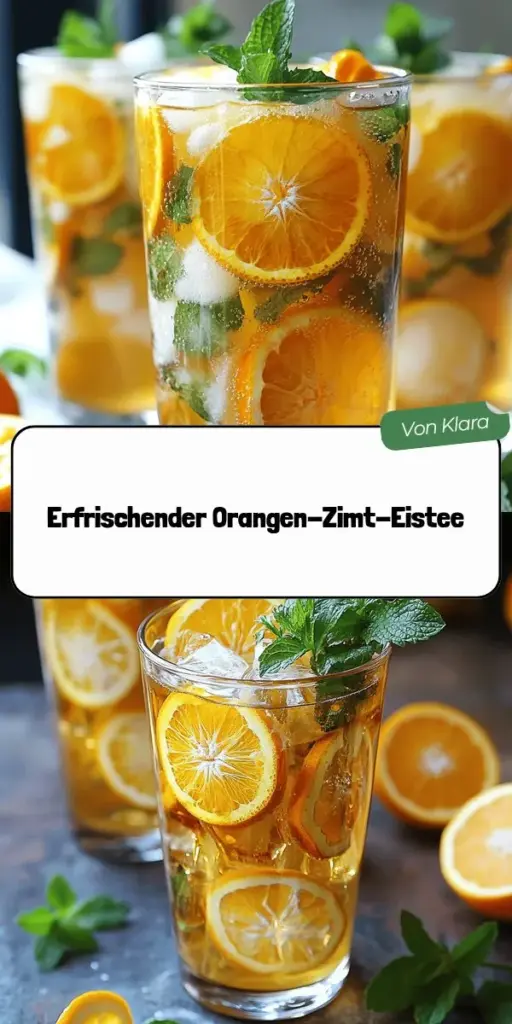 Erfrische dich an heißen Sommertagen mit meinem einfachen Orangen-Zimt-Eistee Rezept! In meinem Artikel erfährst du, wie du mit wenigen Zutaten einen köstlichen Eistee zubereitest und welche Vorteile Zimt und Orange für deine Gesundheit haben. Lass dich inspirieren und entdecke einfache Variationen, die deinem Getränk das gewisse Etwas verleihen. Klicke jetzt und erlebe den perfekten Sommergenuss!