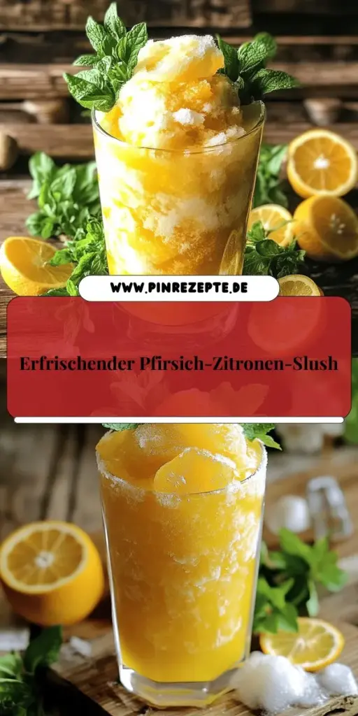 Erlebe die perfekte Erfrischung mit unserem Pfirsich-Zitronen-Slush Rezept! Dieses köstliche Sommergetränk kombiniert süße Pfirsiche und spritzige Zitronen für einen unwiderstehlichen Genuss. Mit nur wenigen Zutaten und einfachen Schritten zauberst du ein erfrischendes Getränk, das an heißen Tagen begeistert. Lass die Hitze hinter dir und entdecke, wie du diesen leckeren Slush zubereiten kannst. Klicke hier, um das vollständige Rezept zu erfahren!