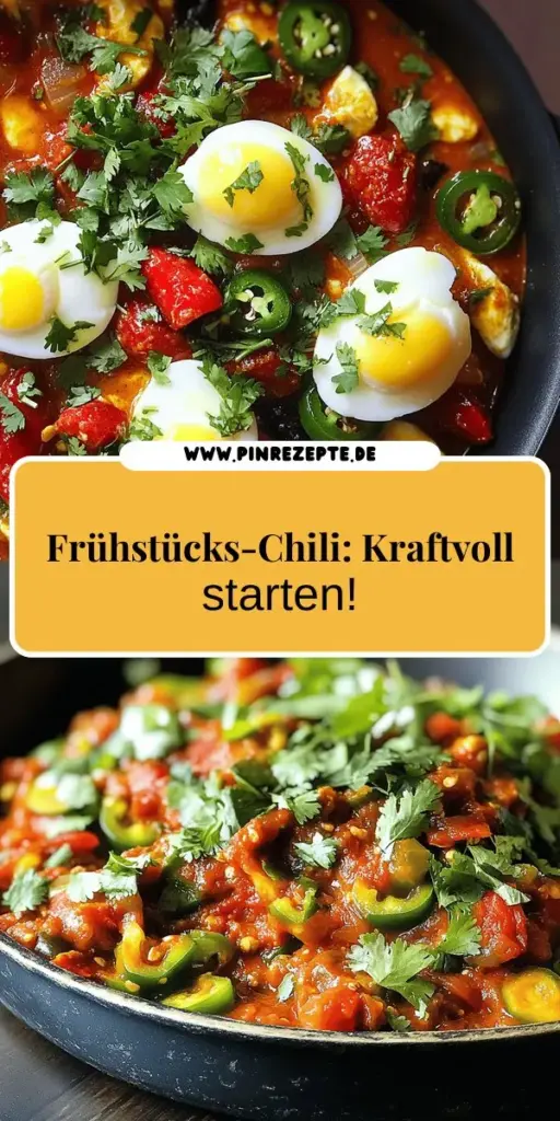 Starte deinen Tag voller Energie mit unserem köstlichen Frühstücks-Chili mit Eiern! Dieses nahrhafte Rezept kombiniert gesunde Zutaten wie Bohnen, Paprika und frische Eier zu einer perfekten Mahlzeit. Entdecke einfache Zubereitungstipps, schmackhafte Variationen und die vielen gesundheitlichen Vorteile dieses leckeren Gerichts. Lass dir diese einmalige Gelegenheit nicht entgehen und klicke jetzt, um das vollständige Rezept zu erkunden!