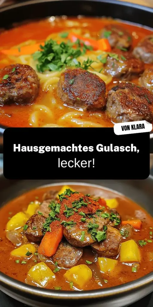 Entdecke das Rezept für authentisches deutsches Gulasch, einfach und lecker! Mit frischen Zutaten wie Rindfleisch, Zwiebeln und Paprika bringst du Gemütlichkeit in dein Zuhause. Perfekt für jeden Koch! Lerne die besten Zubereitungstipps und schmecke die verschiedenen Variationen. Klicke jetzt, um mehr über die Geheimnisse dieses herzhaften Gerichts zu erfahren und dein eigenes Gulasch zu kreieren!
