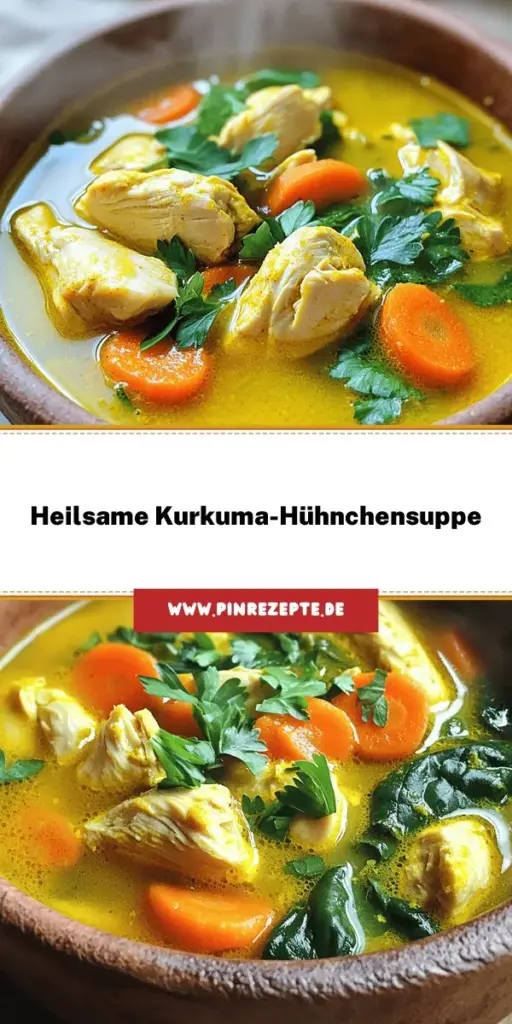 Entdecken Sie die Kraft der beruhigenden Kurkuma-Hühnchen-Suppe bei Entzündungen! Diese gesunde Suppe kombiniert nahrhafte Zutaten wie Hühnchen und Kurkuma und bietet zahlreiche gesundheitliche Vorteile. Erfahren Sie in unserem Artikel, wie einfach Sie diese köstliche Suppe zubereiten können und welche Variationen möglich sind. Klicken Sie hier, um das vollständige Rezept zu entdecken und Ihre Gesundheit zu unterstützen!