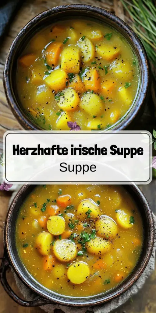 Entdecke den herzhaften Genuss der irischen Speck-, Kohl- und Kartoffelsuppe! Dieses einfache Rezept vereint traditionelle irische Aromen mit frischen, saisonalen Zutaten. Perfekt für ein schnelles Abendessen oder ein gemütliches Familienessen, bringt diese Suppe Wärme und Freude auf den Tisch. Lass dich inspirieren und entdecke, wie einfach es ist, diese köstliche Suppe zuzubereiten. Klicke hier, um das vollständige Rezept zu sehen!