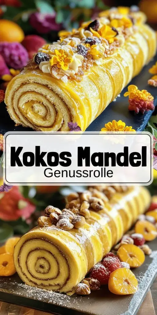 Entdecke das köstliche Rezept für einen Kokos Mandel Swiss Roll Kuchen! In diesem einfachen und leckeren Rezept lernst du, wie du fluffigen Biskuitteig mit einer himmlischen Kokosfüllung zubereitest. Mit kreativen Dekorationstipps und Variationsideen wird dieser Rollkuchen zum Star auf deinem Tisch. Lass dich inspirieren und kreiere dieses süße Meisterwerk in deiner eigenen Küche. Klicke jetzt, um das vollständige Rezept zu finden und viel Spaß beim Backen!