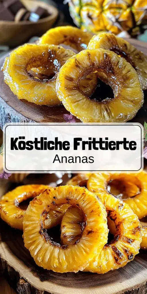 Entdecke das köstliche Rezept für frittierte Ananasringe, das deinen Snack-Alltag aufpeppen wird! In nur 30 Minuten zauberst du mit frischer Ananas und einfachen Zutaten einen tropischen Genuss. Egal ob als Party-Snack oder Dessert, diese knusprigen Ringe begeistern jeden. Lass dich von kreativen Varianten und leckeren Dips inspirieren. Klicke jetzt, um das vollständige Rezept zu entdecken und deine Geschmacksknospen zu verwöhnen!