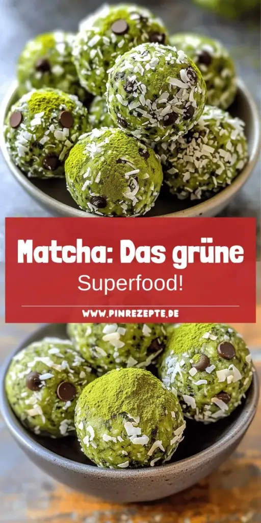 Entdecken Sie die gesundheitlichen Vorteile von Matcha Grüntee Pulver und wie es Ihr Wohlbefinden steigern kann! In diesem Artikel erfahren Sie, was Matcha ist, wie man ihn richtig zubereitet und leckere Rezeptideen, wie die Matcha Green Tea Bliss Balls. Tauchen Sie ein in die faszinierende Welt dieses Superfoods und lernen Sie, wie es Ihre Immunität stärken und beim Abnehmen helfen kann. Klicken Sie hier, um mehr über Matcha zu erfahren und köstliche Rezepte auszuprobieren!