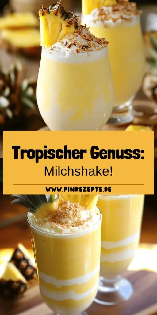 Entdecke das köstliche und erfrischende Pina Colada Milchshake Rezept, das deine Geschmacksknospen verwöhnt! Mit Vanilleeis, Kokosmilch und frischen Ananasstücken zauberst du dir einen tropischen Genuss, der mühelos zuzubereiten ist. Ob feierlich oder als gesunder Snack, dieses Rezept bietet tolle Variationen. Klick jetzt weiter, um alle Schritte zu erfahren und deinen perfekten Milchshake zu kreieren!