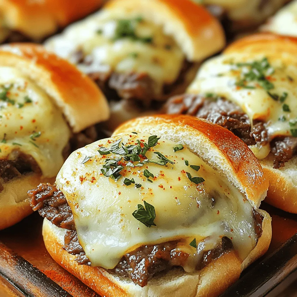 Philly Cheesesteak Sliders sind kleine Brötchen mit saftigem Rinderhack und geschmolzenem Käse. Sie vereinen die Aromen eines klassischen Cheesesteaks in einem handlichen Format. Diese Sliders sind perfekt für Partys, weil jeder sie einfach essen kann. Sie sind nicht nur lecker, sondern auch leicht zu teilen.