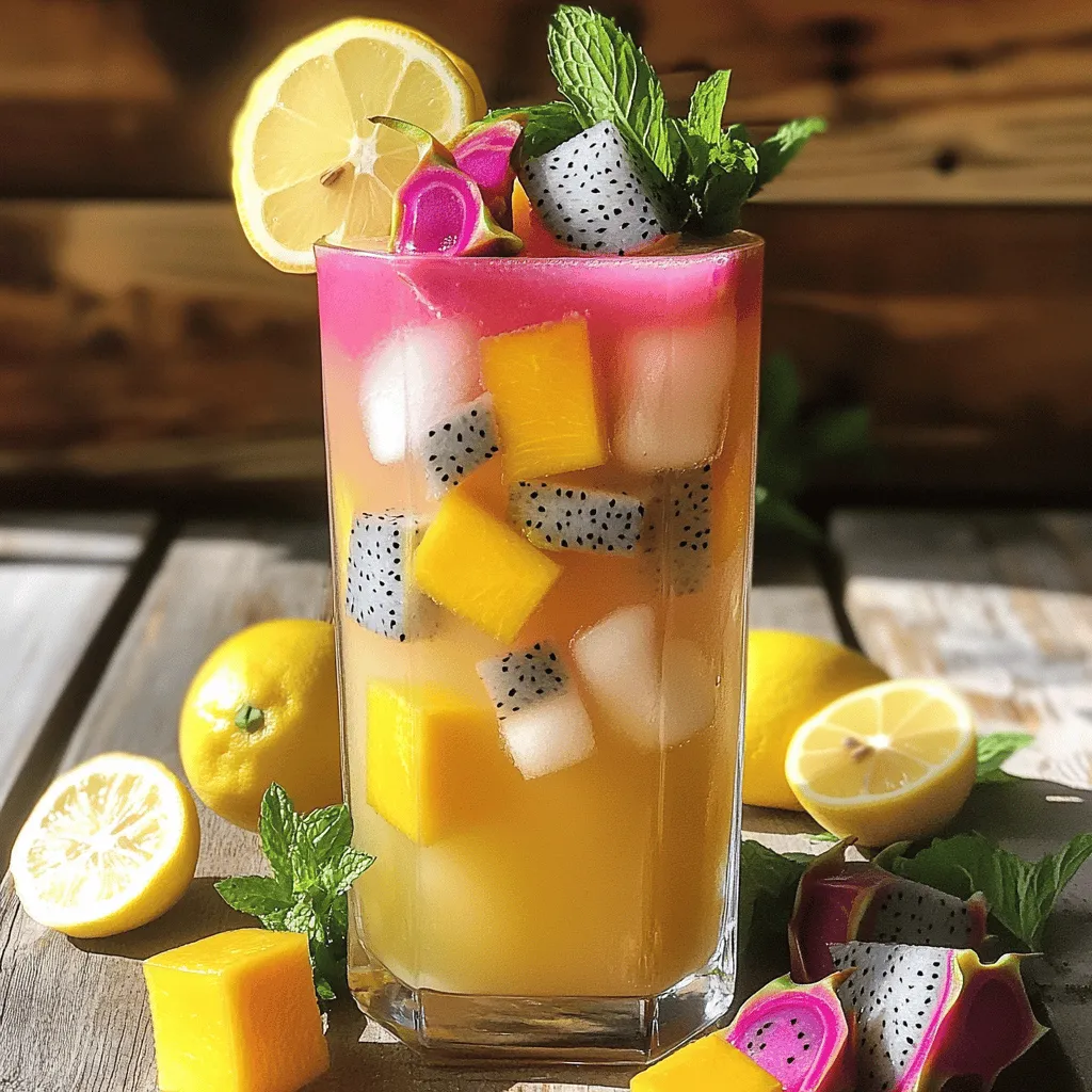 Mango Dragon Fruit Limonade ist einfach und macht Spaß. Hier sind die Schritte, um diese frische Limonade selbst zu machen.
