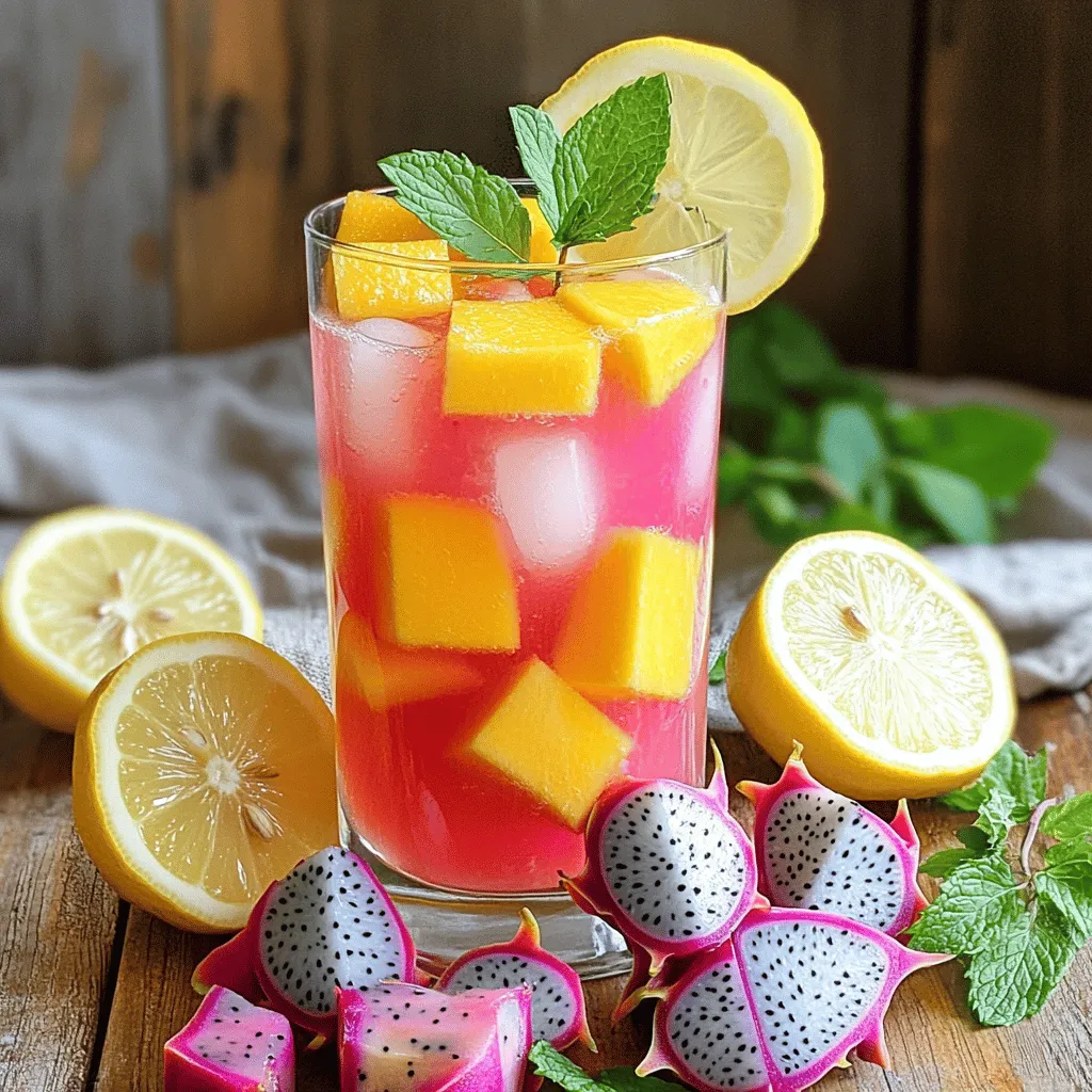 Mango Dragon Fruit Limonade ist einfach und macht Spaß. Hier sind die Schritte, um diese frische Limonade selbst zu machen.