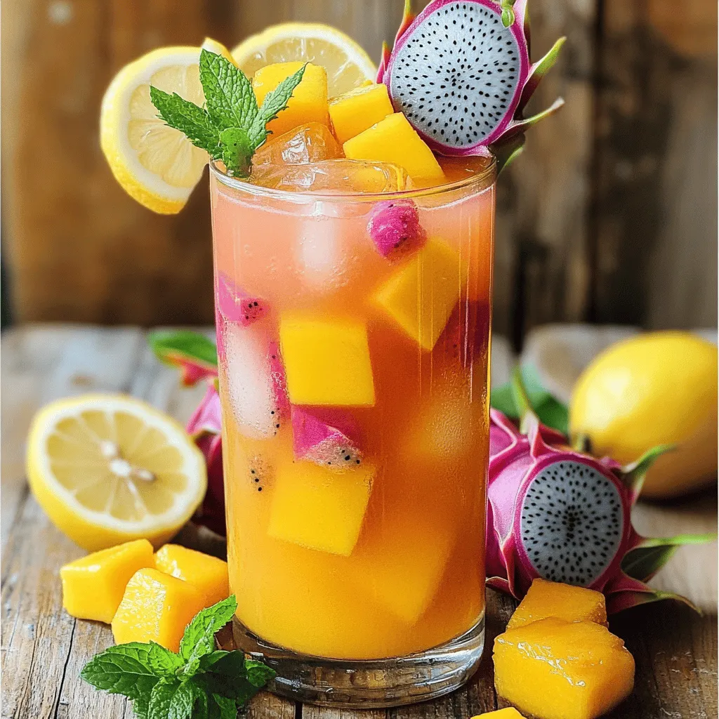 Mango Dragon Fruit Limonade ist einfach und macht Spaß. Hier sind die Schritte, um diese frische Limonade selbst zu machen.