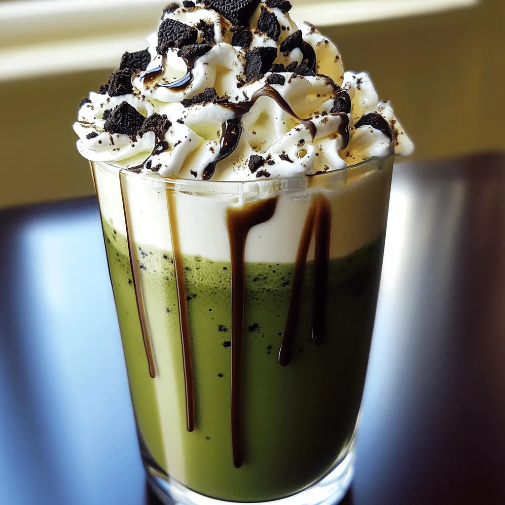 Für einen Cookies & Cream Matcha Frappe benötigst du einige einfache Zutaten. Die Basis besteht aus zwei Tassen Vanilleeis. Dieses macht den Frappe schön cremig und süß. Außerdem brauchst du eine Tasse Milch. Du kannst normale Milch oder pflanzliche Milch verwenden, je nach Vorliebe.