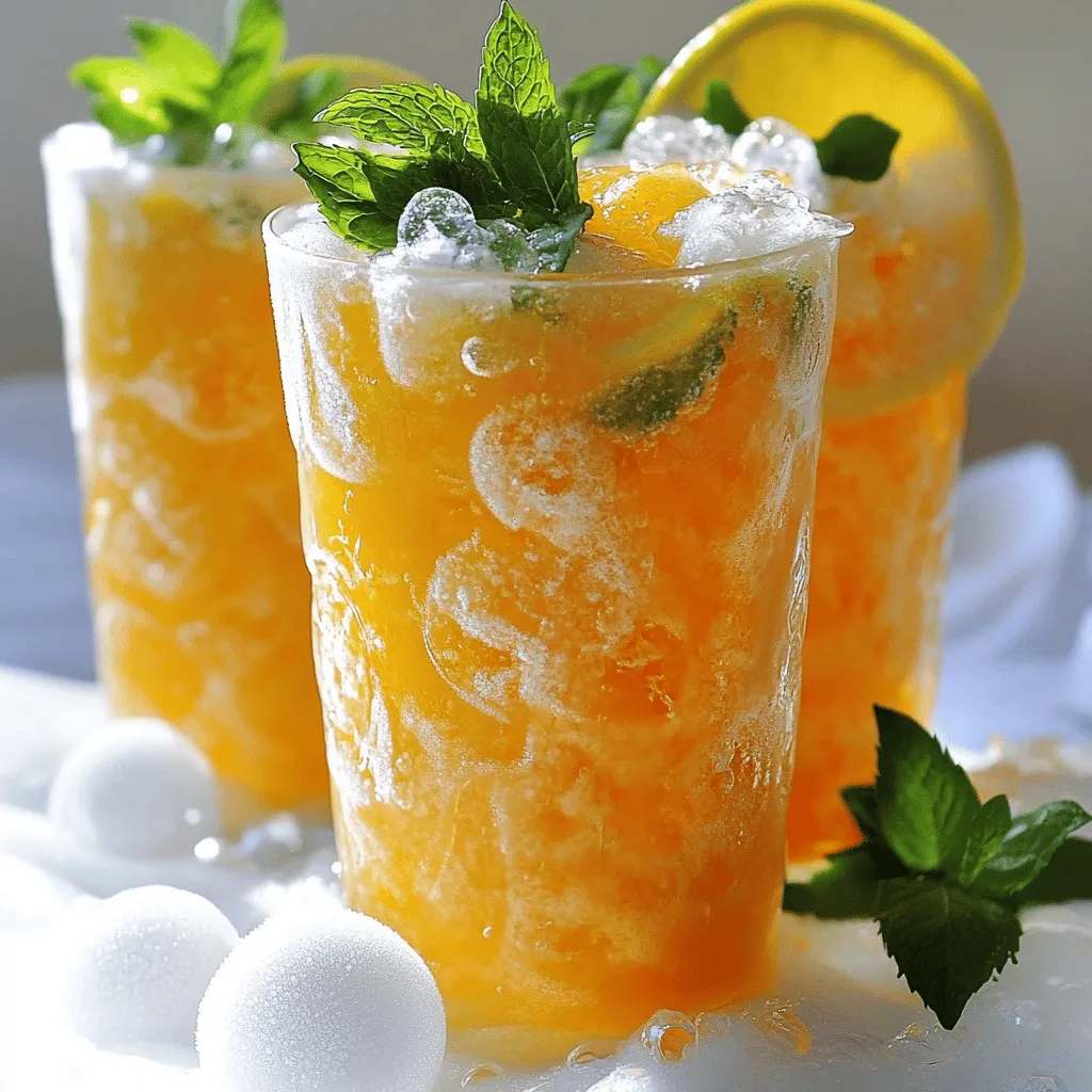 Um die einfache gefrorene Pfirsich-Limonade zuzubereiten, brauchst du nur einige frische Zutaten. Die Hauptzutaten sind vier reife Pfirsiche, frisch gepresster Zitronensaft, Wasser, Honig oder Agavensirup, Eiswürfel und eine Prise Salz. Diese Zutaten sorgen für einen fruchtigen Geschmack, der an heiße Sommertage erinnert.