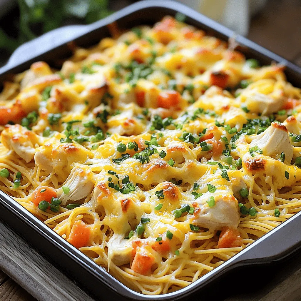 Das Monterey Chicken Spaghetti Bake hat viele leckere Zutaten. Die Hauptzutaten sind Hähnchenbrust, Spaghetti, Paprika und Tomatensauce. Diese Kombination macht das Gericht besonders schmackhaft und nahrhaft.