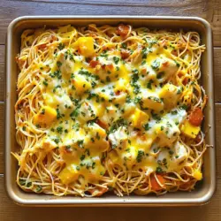 Das Monterey Chicken Spaghetti Bake hat viele leckere Zutaten. Die Hauptzutaten sind Hähnchenbrust, Spaghetti, Paprika und Tomatensauce. Diese Kombination macht das Gericht besonders schmackhaft und nahrhaft.