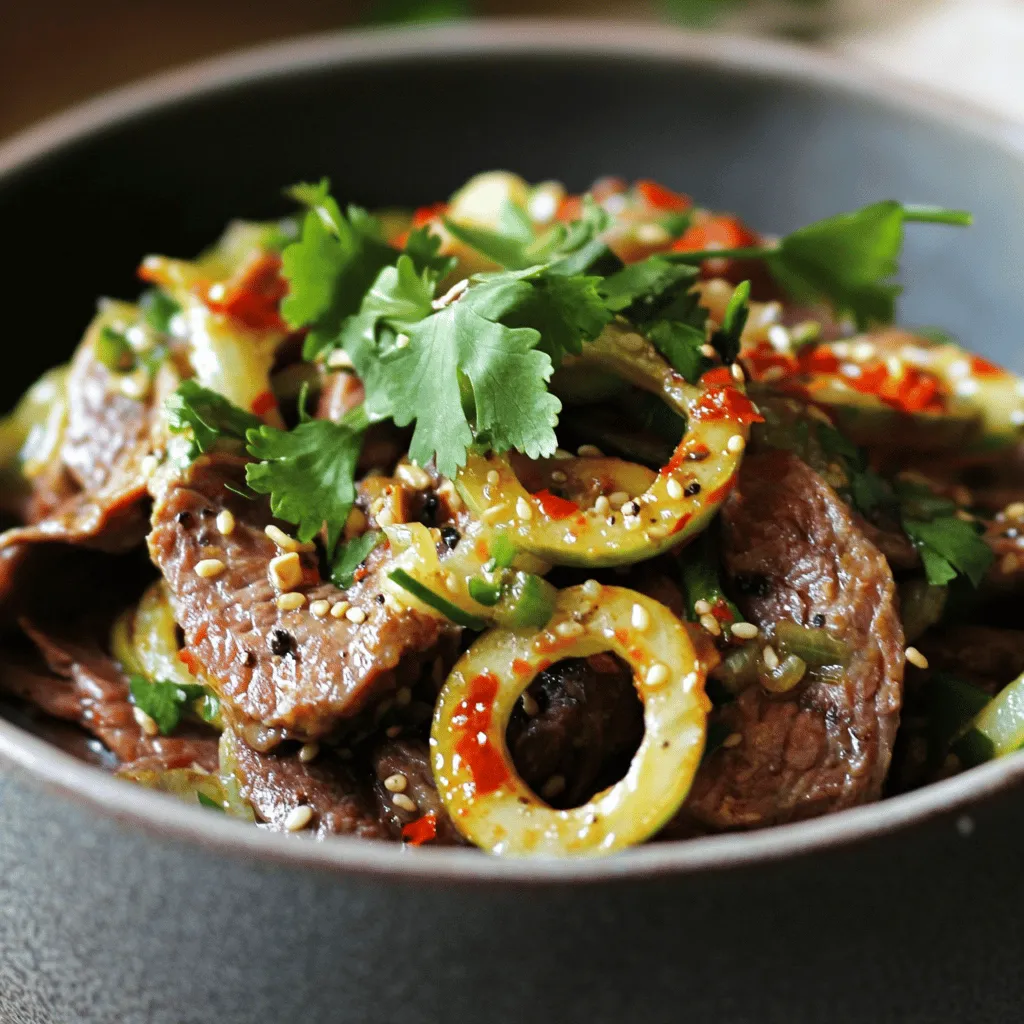 Um ein leckeres Low-Carb Rindfleisch und Kohl Stir-Fry zuzubereiten, brauchst du einige frische Zutaten. Dazu zählen 500 g Rinderhackfleisch, ein halber Kopf grüner Kohl, eine große Zwiebel, zwei Knoblauchzehen und eine rote Paprika. Du benötigst auch Sojasauce, Sesamöl, Olivenöl, Ingwer, Chiliflocken, Salz und Pfeffer. Frischer Koriander rundet das Gericht ab.