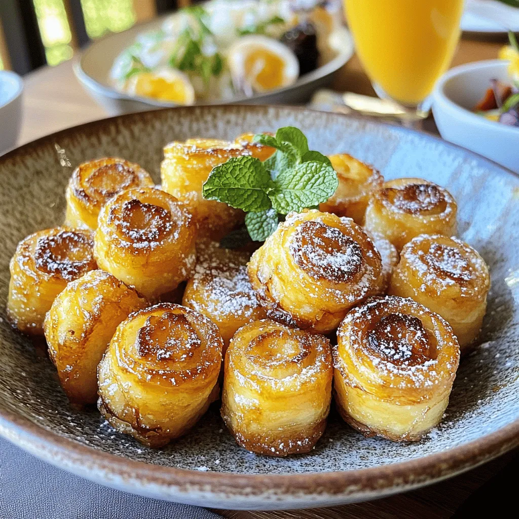 Die Zimtrollen-Frühstücks-Häppchen sind einfach lecker. Für diese süßen Frühstücksideen benötigst du einige Hauptzutaten. Du startest mit sechs Zimtrollen. Diese kannst du selbst machen oder aus dem Kühlregal nehmen. Dann brauchst du vier große Eier und eine Tasse Milch. Diese Zutaten bringen die Mischung zusammen.