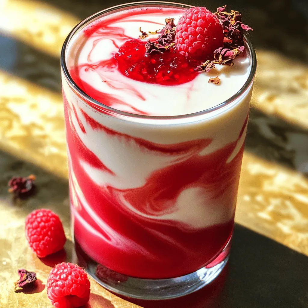 Um einen Raspberry Hibiscus Latte zuzubereiten, brauchen wir einige gute Zutaten.