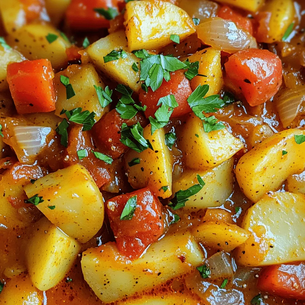 Das Saucy Hungarian Red Potato Goulash hat einige wichtige Bestandteile. Die Hauptzutat sind rote Kartoffeln. Sie geben dem Gulasch einen tollen Geschmack und eine schöne Textur. Rote Kartoffeln sind festkochend. Sie bleiben beim Kochen stabil und machen das Gericht herzhaft.