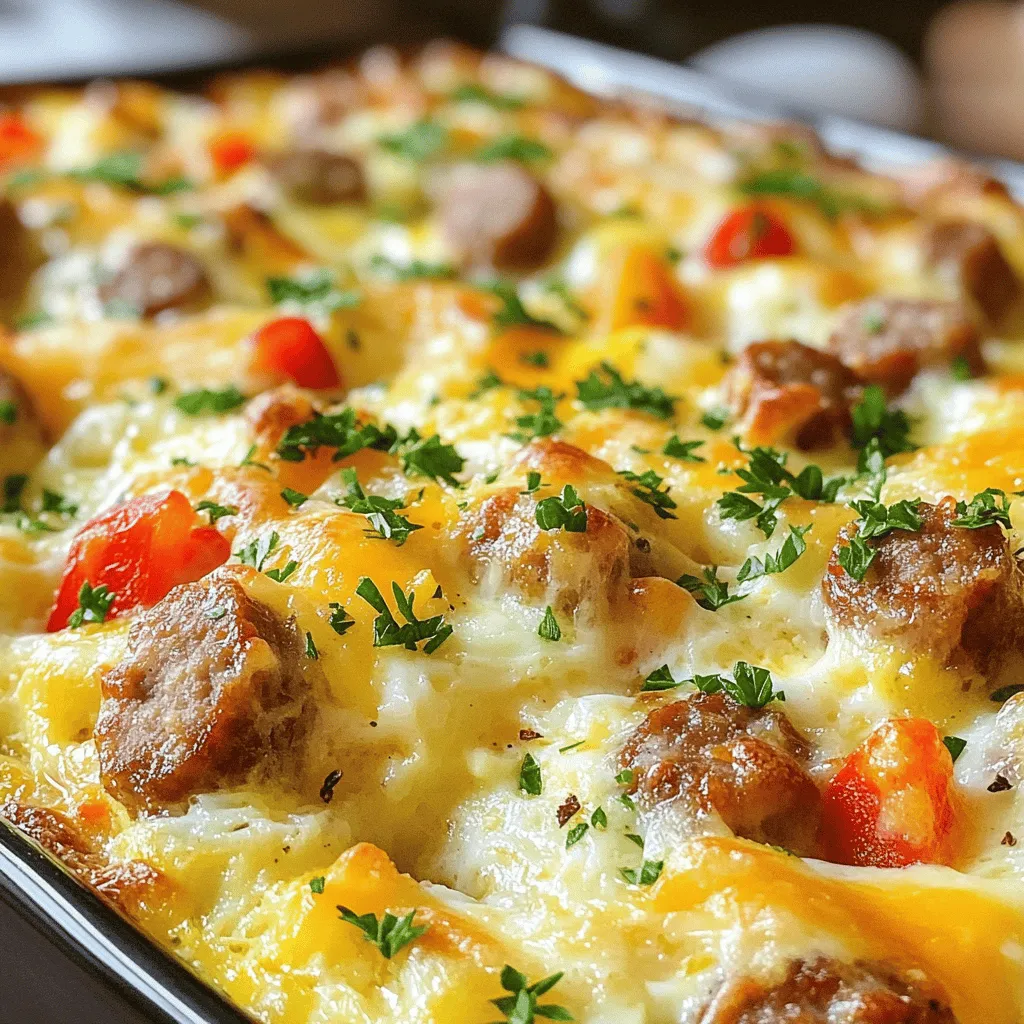 Für den Overnight Sausage und Egg Casserole benötigst du folgende Zutaten: