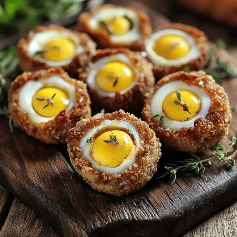 Scotch Eggs sind eine köstliche schottische Spezialität. Sie bestehen aus einem weichgekochten Ei, das in Wurstfleisch gewickelt ist. Danach wird das Ganze paniert und frittiert. Ursprünglich stammen Scotch Eggs aus Schottland. Sie wurden als nahrhafter Snack für Reisende und Arbeiter entwickelt. Die Idee war, eine einfache, tragbare Mahlzeit zu schaffen.