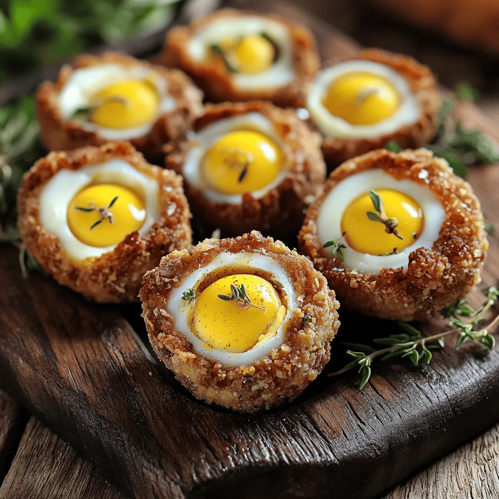 Scotch Eggs sind eine köstliche schottische Spezialität. Sie bestehen aus einem weichgekochten Ei, das in Wurstfleisch gewickelt ist. Danach wird das Ganze paniert und frittiert. Ursprünglich stammen Scotch Eggs aus Schottland. Sie wurden als nahrhafter Snack für Reisende und Arbeiter entwickelt. Die Idee war, eine einfache, tragbare Mahlzeit zu schaffen.