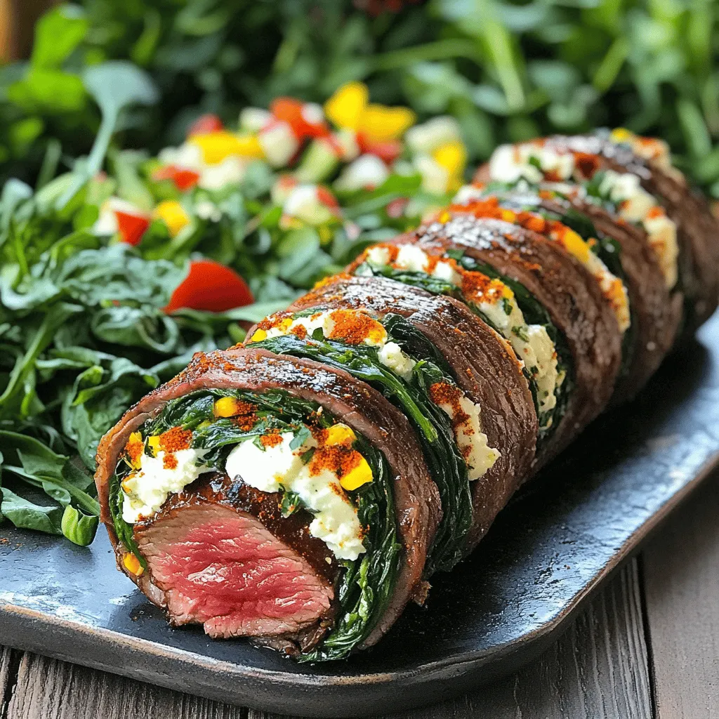 Die Flank Steak Roulade ist ein gefülltes Steak, das viele begeistert. Sie ist lecker und sieht toll aus. Das Flanksteak ist zart und hat viel Geschmack. Diese Roulade ist eine tolle Idee für Feste oder ein einfaches Abendessen.