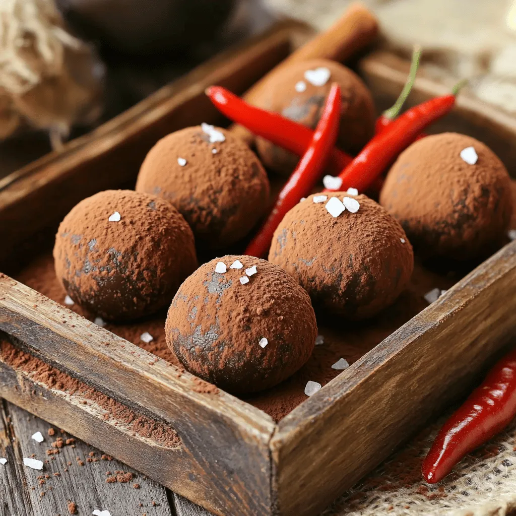Um köstliche Mayan Chocolate Truffles zu machen, brauchen wir folgende Zutaten: