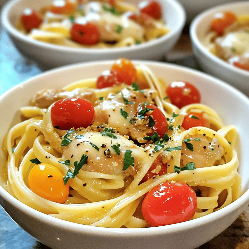 - 225 g Linguine-Nudeln - 450 g Hähnchenschenkel ohne Knochen und Haut - 2 Esslöffel ungesalzene Butter - 1 Teelöffel Knoblauchpulver - 1 Teelöffel geräuchertes Paprikapulver - 1 Teelöffel Cayennepfeffer - 1 Teelöffel Zwiebelpulver - Salz und Pfeffer nach Geschmack - 2 Knoblauchzehen, fein gehackt - 150 g Kirschtomaten, halbiert - 120 ml Schlagsahne - 120 ml Hühnerbrühe - 50 g frisch geriebener Parmesan - 1/4 Tasse frische Petersilie, gehackt - Optional: 1/4 Tasse frisches Basilikum, gehackt - Für glutenfreie Nudeln kann man Reisnudeln verwenden. - Kartoffelschnitzel sind ein guter Hähnchenersatz für Veganer. - Vegane Sahne ist eine tolle Option für die Sauce. Das ist eine einfache und leckere Liste, um das Gericht zu machen. Wenn du die Zutaten hast, kannst du gleich loslegen! Für die vollständige Rezeptanleitung, klicke auf den Link zur [Full Recipe]. Um die Linguine perfekt zu kochen, bringe einen großen Topf mit gesalzenem Wasser zum Kochen. Füge die Linguine hinzu und koche sie nach den Anweisungen auf der Packung al dente. Das dauert normalerweise etwa 8-10 Minuten. Wenn die Nudeln fertig sind, gieße sie ab, aber behalte eine Tasse des Pastawassers. Dieses Wasser ist wichtig für die Sauce. Es hilft, die Konsistenz zu verbessern. In einer großen Pfanne erhitze zwei Esslöffel Butter bei mittlerer Hitze. Sobald die Butter geschmolzen ist, füge die Hähnchenteile hinzu. Würze sie mit Knoblauchpulver, geräuchertem Paprikapulver, Cayennepfeffer, Zwiebelpulver sowie Salz und Pfeffer. Brate das Hähnchen für etwa 8-10 Minuten. Es sollte goldbraun und durchgegart sein. Nimm das Hähnchen aus der Pfanne und stelle es beiseite. In derselben Pfanne füge nun den gehackten Knoblauch und die halbierten Kirschtomaten hinzu. Brate sie für 2-3 Minuten an. Die Tomaten sollten weich werden und der Knoblauch sollte duften. Gieße dann die Schlagsahne und die Hühnerbrühe in die Pfanne. Lass die Mischung leicht köcheln. Füge den frisch geriebenen Parmesan hinzu und rühre gut um, bis er schmilzt. Falls die Sauce zu dick ist, gib etwas vom aufbewahrten Pastawasser dazu, bis sie die gewünschte Konsistenz hat. Das sorgt für eine cremige, reichhaltige Sauce. Für die vollständige Zubereitung kannst du das gebratene Hähnchen und die Linguine in die Pfanne geben und gut vermischen. So wird alles gleichmäßig mit der Sauce überzogen. - <strong>Die richtige Menge an Pastawasser verwenden</strong>: Das Pastawasser ist voller Stärke. Diese Stärke hilft, die Sauce dick und cremig zu machen. Bewahre eine Tasse Pastawasser auf, bevor du die Nudeln abgießt. Füge nach Bedarf davon zur Sauce hinzu. – <strong>Wie man die Sauce cremig hält</strong>: Um die Sauce cremig zu halten, koche sie nicht zu lange. Zu langes Kochen kann die Sahne trennen. Rühre die Sahne ein und lasse sie nur leicht köcheln, um die perfekte Konsistenz zu erreichen. – <strong>Tipps für ansprechendes Servieren</strong>: Serviere die Linguine in flachen Schalen. Drehe die Pasta für ein elegantes Aussehen auf. Füge frische Petersilie und einen Spritz Parmesan hinzu, um das Gericht lebendig zu machen. – <strong>Auswahl von Beilagen</strong>: Knuspriges Brot passt perfekt zu diesem Gericht. Ein frischer Salat mit saisonalem Gemüse ergänzt die Aromen gut. Wähle Beilagen, die einfach zuzubereiten sind und die Hauptspeise nicht überladen. – <strong>Zu viel oder zu wenig Gewürze</strong>: Überprüfe die Gewürze sorgfältig. Zu viel Salz oder Pfeffer kann den Geschmack ruinieren. Beginne mit weniger und füge mehr hinzu, wenn nötig. – <strong>Richtiges Garverhalten des Hähnchens</strong>: Achte darauf, das Hähnchen nicht zu lange zu braten. Es sollte goldbraun und innen saftig sein. Verwende ein Fleischthermometer, um sicherzustellen, dass die richtige Temperatur erreicht ist. Das macht das Gericht sicher und lecker. {{image_4}} Du kannst auch Garnelen oder Tofu für die Cowboy Butter Chicken Linguine verwenden. Garnelen bringen einen leichten Meeresgeschmack. Sie garen schnell und passen gut zur Sauce. Tofu ist eine tolle Option für Vegetarier. Er nimmt die Aromen gut auf und wird schön knusprig. Um das Gericht spannender zu machen, probiere verschiedene Gemüsevariationen. Spinat und Brokkoli sind großartige Ergänzungen. Sie bringen Farbe und Nährstoffe ins Spiel. Du kannst auch verschiedene Käsesorten ausprobieren. Feta oder Mozzarella verleihen dem Gericht einen neuen Twist. Die Cowboy Butter Chicken Linguine kann auch internationale Einflüsse haben. Italienische Variationen nutzen vielleicht Pesto oder frische Kräuter. Tex-Mex Anleihen könnten jalapeños oder Käse aus Mexiko hinzufügen. Diese Ideen machen das Gericht noch interessanter und vielfältiger. Um Reste von Cowboy Butter Chicken Linguine frisch zu halten, kühlst du sie schnell ab. Lass die Pasta nicht lange bei Raumtemperatur stehen. Stelle die Reste in einen luftdichten Behälter. So bleibt der Geschmack erhalten. Die Cowboy Butter Chicken Linguine hält sich im Kühlschrank etwa drei bis vier Tage. Achte darauf, sie gut verpackt zu lagern. Wenn du die Pasta länger aufbewahren möchtest, kannst du sie einfrieren. Sie bleibt im Gefrierfach für bis zu drei Monate frisch. Vergiss nicht, die Nudeln in einem gefriergeeigneten Behälter zu lagern. Zum Aufwärmen empfehle ich, die Pasta in einer Pfanne zu erhitzen. Füge etwas Wasser oder Brühe hinzu, um sie feucht zu halten. Erhitze die Linguine bei mittlerer Hitze für etwa 5 bis 7 Minuten. Achte darauf, die Pasta nicht zu lange zu kochen, damit sie nicht matschig wird. So bleibt sie lecker und frisch. Die Zubereitung dauert insgesamt 30 Minuten. Die Vorbereitungszeit beträgt nur 10 Minuten. Das ist schnell für ein so leckeres Gericht. Man kann die Nudeln und das Hähnchen in dieser Zeit gut zubereiten. Wenn du alles bereit hast, geht es wirklich schnell. Ja, du kannst die Nudeln im Voraus kochen. Koche die Linguine einfach und lasse sie abkühlen. Du kannst sie dann in den Kühlschrank stellen. Achte darauf, sie leicht mit Öl zu mischen. So kleben sie nicht zusammen. Wenn du bereit bist, das Gericht zu machen, erwärmst du die Nudeln einfach in der Sauce. Die Sauce ist nicht von Natur aus glutenfrei. Die Hauptzutat, die Gluten enthält, ist die Pasta. Du kannst jedoch glutenfreie Linguine verwenden. Es gibt viele gute Marken, die du ausprobieren kannst. Achte beim Kauf auf die Zutatenliste. So kannst du sicherstellen, dass sie wirklich glutenfrei ist. Zu Cowboy Butter Chicken Linguine passen viele Beilagen. Hier sind einige Vorschläge: – Grüner Salat mit leichtem Dressing – Gedünstetes Gemüse wie Brokkoli oder Zucchini – Knuspriges Brot oder Baguette – Ein frischer Tomatensalat Diese Beilagen ergänzen das Gericht gut und sorgen für eine ausgewogene Mahlzeit. Zusammenfassend haben wir die Zutaten für Cowboy Butter Chicken Linguine und deren Alternativen betrachtet. Die Schritt-für-Schritt-Anleitung hilft dir, das Gericht richtig zuzubereiten. Du hast Tipps zur perfekten Sauce und Präsentation gelernt. Denk daran, Variationen auszuprobieren und Reste richtig aufzubewahren. Kochspaß bedeutet, kreativ zu sein. Du kannst das Rezept nach deinem Geschmack anpassen. Lass deiner Fantasie freien Lauf!” /></p>
</p>
<h2>Variationen</h2>
</p>
<h3>Verschiedene Proteinoptionen</h3>
</p>
<p>Du kannst auch Garnelen oder Tofu für die Cowboy Butter Chicken Linguine verwenden. Garnelen bringen einen leichten Meeresgeschmack. Sie garen schnell und passen gut zur Sauce. Tofu ist eine tolle Option für Vegetarier. Er nimmt die Aromen gut auf und wird schön knusprig.</p>
</p>
<h3>Zusätzliche Zutaten hinzufügen</h3>
</p>
<p>Um das Gericht spannender zu machen, probiere verschiedene Gemüsevariationen. Spinat und Brokkoli sind großartige Ergänzungen. Sie bringen Farbe und Nährstoffe ins Spiel. Du kannst auch verschiedene Käsesorten ausprobieren. Feta oder Mozzarella verleihen dem Gericht einen neuen Twist.</p>
</p>
<h3>Internationale Einflüsse</h3>
</p>
<p>Die Cowboy Butter Chicken Linguine kann auch internationale Einflüsse haben. Italienische Variationen nutzen vielleicht Pesto oder frische Kräuter. Tex-Mex Anleihen könnten jalapeños oder Käse aus Mexiko hinzufügen. Diese Ideen machen das Gericht noch interessanter und vielfältiger.</p>
</p>
</p>
<h2>Lagerungshinweise</h2>
</p>
<h3>Richtiges Aufbewahren der Reste</h3>
</p>
<p>Um Reste von Cowboy Butter Chicken Linguine frisch zu halten, kühlst du sie schnell ab. Lass die Pasta nicht lange bei Raumtemperatur stehen. Stelle die Reste in einen luftdichten Behälter. So bleibt der Geschmack erhalten.</p>
</p>
<h3>Wie lange hält sich die Vorspeise?</h3>
</p>
<p>Die Cowboy Butter Chicken Linguine hält sich im Kühlschrank etwa drei bis vier Tage. Achte darauf, sie gut verpackt zu lagern. Wenn du die Pasta länger aufbewahren möchtest, kannst du sie einfrieren. Sie bleibt im Gefrierfach für bis zu drei Monate frisch. Vergiss nicht, die Nudeln in einem gefriergeeigneten Behälter zu lagern.</p>
</p>
<h3>Aufwärmen der Cowboy Butter Chicken Linguine</h3>
</p>
<p>Zum Aufwärmen empfehle ich, die Pasta in einer Pfanne zu erhitzen. Füge etwas Wasser oder Brühe hinzu, um sie feucht zu halten. Erhitze die Linguine bei mittlerer Hitze für etwa 5 bis 7 Minuten. Achte darauf, die Pasta nicht zu lange zu kochen, damit sie nicht matschig wird. So bleibt sie lecker und frisch.</p>
</p>
<h2>FAQs</h2>
</p>
<h3>Wie lange dauert die Zubereitung der Cowboy Butter Chicken Linguine?</h3>
<p>Die Zubereitung dauert insgesamt 30 Minuten. Die Vorbereitungszeit beträgt nur 10 Minuten. Das ist schnell für ein so leckeres Gericht. Man kann die Nudeln und das Hähnchen in dieser Zeit gut zubereiten. Wenn du alles bereit hast, geht es wirklich schnell.</p>
</p>
<h3>Kann ich die Nudeln im Voraus kochen?</h3>
<p>Ja, du kannst die Nudeln im Voraus kochen. Koche die Linguine einfach und lasse sie abkühlen. Du kannst sie dann in den Kühlschrank stellen. Achte darauf, sie leicht mit Öl zu mischen. So kleben sie nicht zusammen. Wenn du bereit bist, das Gericht zu machen, erwärmst du die Nudeln einfach in der Sauce.</p>
</p>
<h3>Ist die Sauce glutenfrei?</h3>
<p>Die Sauce ist nicht von Natur aus glutenfrei. Die Hauptzutat, die Gluten enthält, ist die Pasta. Du kannst jedoch glutenfreie Linguine verwenden. Es gibt viele gute Marken, die du ausprobieren kannst. Achte beim Kauf auf die Zutatenliste. So kannst du sicherstellen, dass sie wirklich glutenfrei ist.</p>
</p>
<h3>Welche Beilagen passen gut zu diesem Gericht?</h3>
<p>Zu Cowboy Butter Chicken Linguine passen viele Beilagen. Hier sind einige Vorschläge:</p>
<p>– Grüner Salat mit leichtem Dressing</p>
<p>– Gedünstetes Gemüse wie Brokkoli oder Zucchini</p>
<p>– Knuspriges Brot oder Baguette</p>
<p>– Ein frischer Tomatensalat</p>
</p>
<p>Diese Beilagen ergänzen das Gericht gut und sorgen für eine ausgewogene Mahlzeit.</p>
</p>
<p>Zusammenfassend haben wir die Zutaten für Cowboy Butter Chicken Linguine und deren Alternativen betrachtet. Die Schritt-für-Schritt-Anleitung hilft dir, das Gericht richtig zuzubereiten. Du hast Tipps zur perfekten Sauce und Präsentation gelernt. Denk daran, Variationen auszuprobieren und Reste richtig aufzubewahren.</p>
</p>
<p>Kochspaß bedeutet, kreativ zu sein. Du kannst das Rezept nach deinem Geschmack anpassen. Lass deiner Fantasie freien Lauf!</p>
</div>