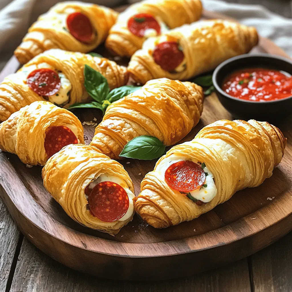 - 1 Dose (8 oz) kühlender Croissant-Teig - 1 Tasse geriebener Mozzarella-Käse - 1/2 Tasse geschnittene Pepperoni