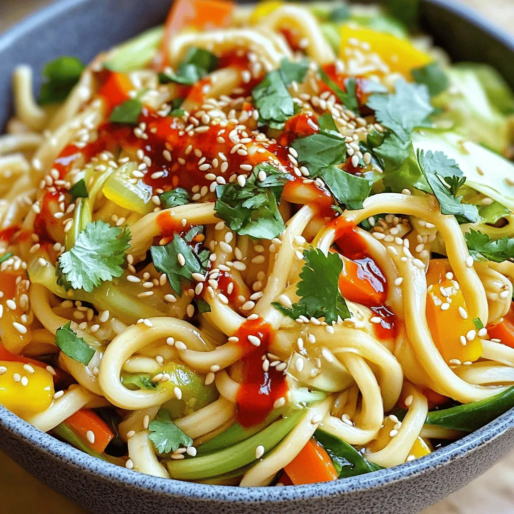 - 400 g Udon-Nudeln - 3 Esslöffel Chiliöl - 2 Esslöffel Sojasauce