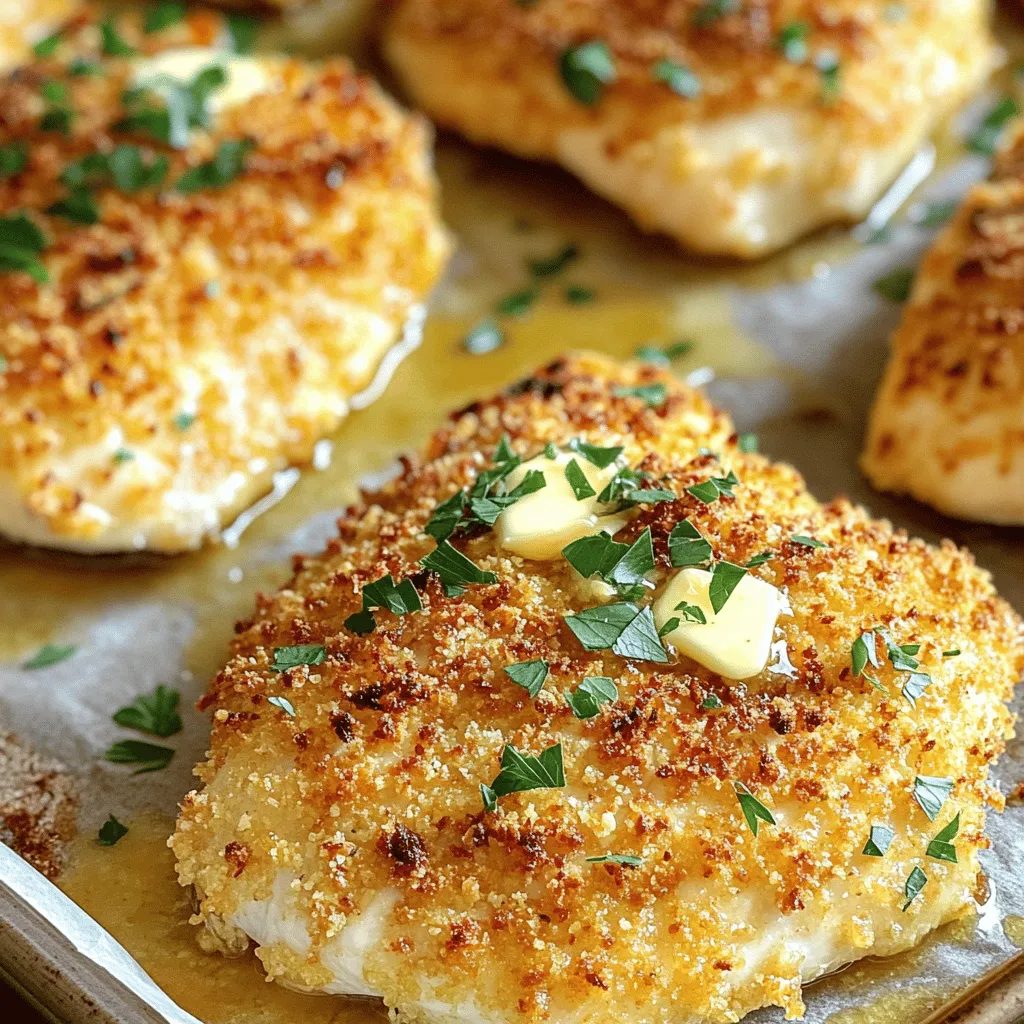 - 4 Hähnchenbrustfilets - 4 Esslöffel ungesalzene Butter, geschmolzen