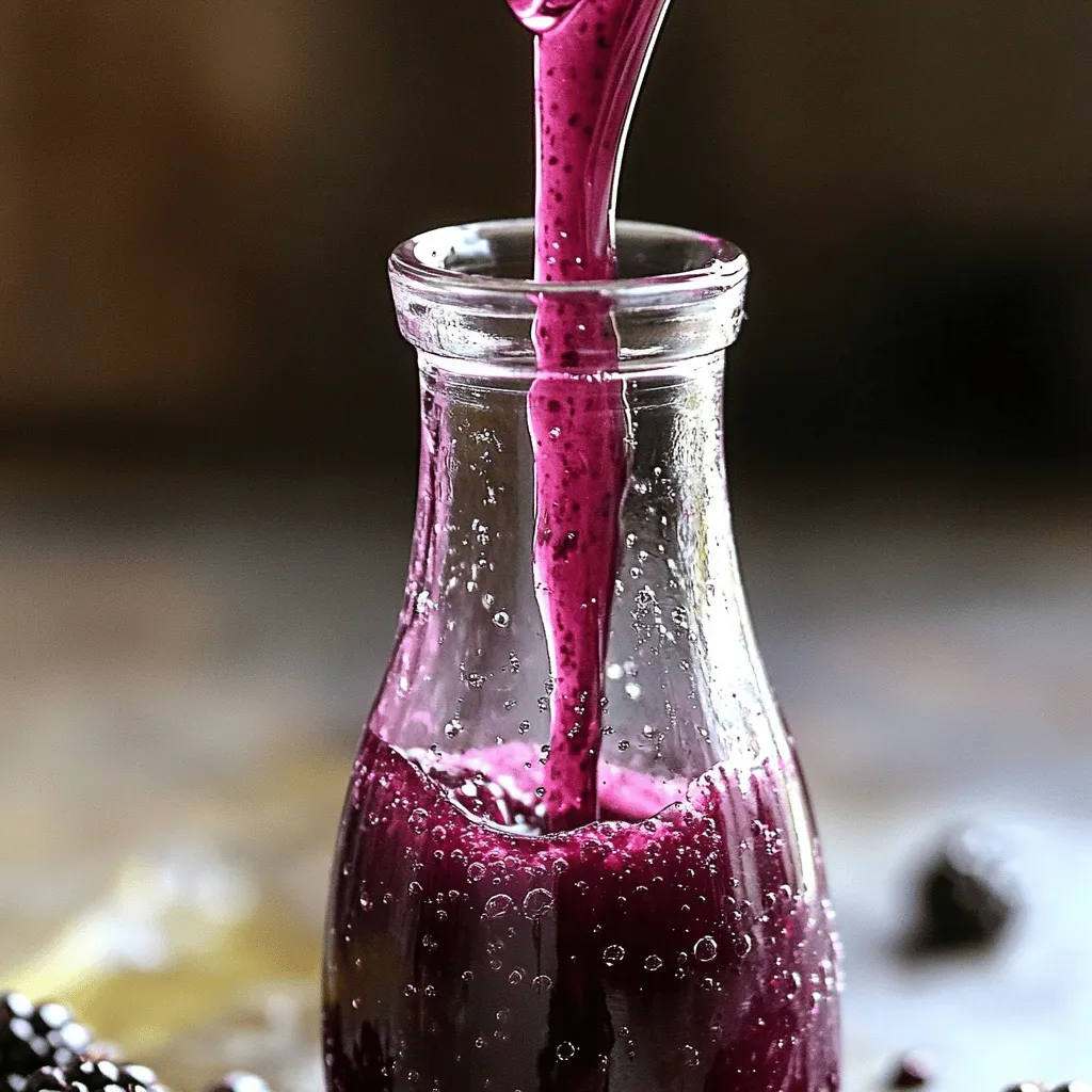 - 1 Tasse frische Brombeeren - 1 Tasse Zucker - 1 Tasse Wasser - 1 Teelöffel frischer Zitronensaft