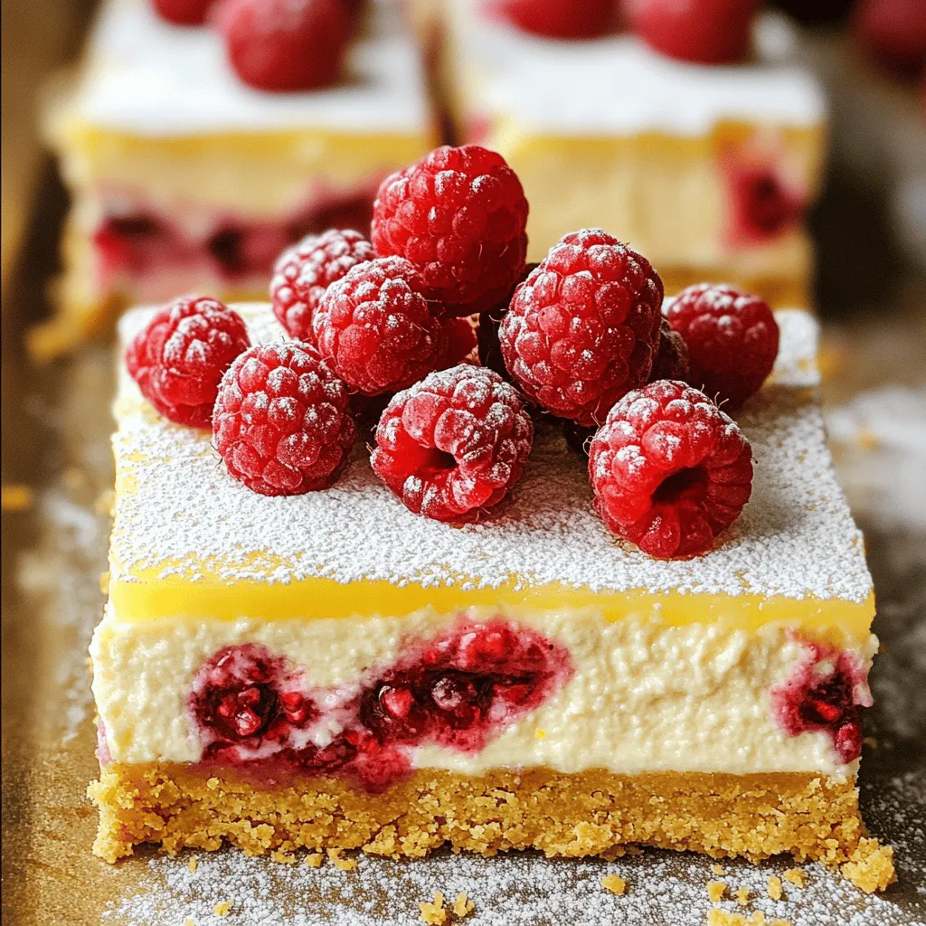Für die Basis unserer Himbeer Zitronen Käsekuchen Riegel brauchen wir: - 1 ½ Tassen Graham-Cracker-Brösel - ½ Tasse ungesalzene Butter, geschmolzen - 2 Esslöffel Kristallzucker Diese Zutaten bilden den knusprigen Boden, der den Käsekuchen stützt. Die Graham-Cracker-Brösel geben einen tollen Geschmack und die Butter sorgt für die nötige Bindung. Die Füllung ist das Herzstück. Hierfür benötigen wir: - 450 g Frischkäse, zimmerwarm - 200 g Kristallzucker - 3 große Eier - Abrieb von 1 Zitrone - ½ Tasse frischer Zitronensaft - 1 Teelöffel Vanilleextrakt - 1 Tasse frische Himbeeren Frischkäse sorgt für die Cremigkeit. Zucker süßt die Mischung. Eier geben Stabilität. Zitronenabrieb und -saft bringen die frische Note. Himbeeren fügen eine fruchtige Süße hinzu. Um die Riegel abzurunden, verwenden wir: - Puderzucker - Zusätzliche Himbeeren Der Puderzucker macht die Riegel süß und hübsch. Frische Himbeeren oben drauf geben ein schönes Bild und zusätzlichen Geschmack. Für die genauen Mengen und Zubereitung, schauen Sie sich das [Full Recipe] an. - Heize deinen Ofen auf 175°C vor. - Lege eine 23x23 cm Backform mit Backpapier aus. Lass etwas Papier überhängen. So kannst du die Riegel später leicht herausnehmen. - Mische in einer Schüssel 1 ½ Tassen Graham-Cracker-Brösel, ½ Tasse geschmolzene Butter und 2 Esslöffel Zucker. - Drücke die Mischung gleichmäßig in den Boden der Backform. - Backe den Boden 10 Minuten lang. Lass ihn danach kurz abkühlen. - Schlage in einer großen Schüssel 450 g zimmerwarmen Frischkäse mit 200 g Zucker. - Mixe, bis die Mischung glatt und cremig ist. - Füge die Eier einzeln hinzu und mixe gut nach jeder Zugabe. - Gib dann den Abrieb von 1 Zitrone, ½ Tasse Zitronensaft und 1 Teelöffel Vanilleextrakt dazu. Rühre alles gründlich. - Füge vorsichtig 1 Tasse frische Himbeeren hinzu. Achte darauf, sie nicht zu zerdrücken. Einige ganze Himbeeren sollen sichtbar bleiben. - Gieße die Käsekuchenfüllung über den abgekühlten Boden. - Verteile die Mischung gleichmäßig. - Backe die Riegel für 30-35 Minuten. Die Ränder sollten fest und die Mitte leicht wackelig sein. - Lass die Riegel nach dem Backen 30 Minuten auf der Arbeitsfläche abkühlen. - Stelle die Riegel dann für mindestens 4 Stunden oder über Nacht in den Kühlschrank. Wenn du die Riegel servierst, kannst du sie mit Puderzucker bestäuben und mit frischen Himbeeren garnieren. Für das vollständige Rezept schaue dir [Full Recipe] an. Um die perfekte Konsistenz zu erreichen, mixe die Zutaten gut. Jeder Schritt zählt. Beginne mit dem Frischkäse, der zimmerwarm ist. Er muss weich sein, um gleichmäßig zu mischen. Kalter Frischkäse kann Klumpen bilden. Das willst du nicht. Mix die Käsekuchenfüllung, bis sie ganz glatt ist. So erhältst du eine cremige Textur. Prüfe, dass keine Klümpchen mehr da sind. Das macht den Unterschied. Wenn du glutenfreie Graham-Cracker magst, nutze sie. Es gibt viele Marken, die gut schmecken. Du kannst auch andere Kekse ausprobieren. Das gibt deinem Käsekuchen einen neuen Twist. Wenn du keine Himbeeren hast, nimm andere Beeren. Blaubeeren oder Erdbeeren sind tolle Alternativen. Mische sie unter die Füllung, um neue Geschmäcker zu entdecken. Präsentiere die Riegel schön. Schneide sie in gleichmäßige Stücke. Das sieht appetitlich aus. Lege frische Himbeeren oben drauf. Sie geben Farbe und frischen Geschmack. Als Beilage passen Vanilleeis oder Sahne gut dazu. Ein Glas Limonade rundet das Ganze ab. Experimentiere mit verschiedenen Getränken, um deinen Gästen etwas Besonderes zu bieten. Für das vollständige Rezept schaue dir die [Full Recipe] an. {{image_4}} Die Himbeer-Zitrone-Mischung ist frisch und lecker. Du kannst auch andere Beeren probieren. Erdbeeren oder Blaubeeren sind tolle Alternativen. Wenn du etwas Schokolade magst, füge ein paar Stücke Zartbitterschokolade hinzu. Der Kontrast zwischen süß und sauer macht es spannend. Du kannst die Riegel in verschiedenen Größen backen. Mini-Riegel sind perfekt für Partys. Sie sind süß und einfach zu essen. Oder du machst Muffins. So hast du eine Portion für jeden. Einzelportionen sind auch eine gute Idee, wenn du Gäste hast. Im Sommer kannst du frische Früchte nutzen. Pfirsiche oder Kirschen sind toll für eine sommerliche Variante. Im Winter probiere Zimt oder Nüsse. Diese Aromen geben den Riegeln eine warme Note. So kannst du jeden Monat etwas Neues genießen. Für das vollständige Rezept schau dir die [Full Recipe] an. Um die Himbeer-Zitronen-Käsekuchen-Riegel frisch zu halten, bewahre sie im Kühlschrank auf. Stelle sicher, dass sie in einem luftdichten Behälter sind. So bleiben sie bis zu fünf Tage köstlich. Alternativ kannst du die Riegel auch in Frischhaltefolie wickeln, um sie frisch zu halten. Für die kurzfristige Lagerung empfehle ich, die Riegel direkt nach dem Abkühlen zu schneiden. Dadurch bleibt die Textur besser. Für die langfristige Lagerung kannst du die Riegel im Gefrierschrank aufbewahren. Achte darauf, sie gut zu verpacken, um Gefrierbrand zu vermeiden. Himbeer-Zitronen-Käsekuchen-Riegel halten sich im Kühlschrank etwa fünf Tage. Du erkennst, dass sie schlecht geworden sind, wenn sie einen unangenehmen Geruch haben oder die Oberfläche klebrig wird. Um Austrocknung zu vermeiden, lagere die Riegel immer in einem gut verschlossenen Behälter. Dies hilft, die Feuchtigkeit zu bewahren. Wenn du die Riegel länger aufbewahren möchtest, friere sie ein. Schneide die Riegel in Portionen und lege sie zwischen Lagen von Backpapier. Packe sie dann in einen gefrierfesten Beutel oder Behälter. So kannst du sie bis zu drei Monate aufbewahren. Um die Riegel aufzuwärmen, lasse sie einfach bei Raumtemperatur auftauen. Du kannst sie auch kurz in die Mikrowelle legen, um sie sanft zu erwärmen. Achte darauf, sie nicht zu lange zu erhitzen, damit sie nicht austrocknen. Für die vollständige Rezeptur, schau dir die [Full Recipe] an. Himbeer-Zitronen-Käsekuchen-Riegel halten im Kühlschrank etwa eine Woche. Achte darauf, die Riegel in einem luftdichten Behälter zu lagern. Dies hilft, sie frisch zu halten. Wenn du sie richtig lagerst, bleiben sie saftig und lecker. Ja, du kannst die Riegel einfrieren. Schneide sie in Portionen und lege sie in einen luftdichten Beutel. Achte darauf, die Luft herauszudrücken, um Gefrierbrand zu vermeiden. So bleiben sie bis zu drei Monate frisch. Zum Auftauen lege die Riegel einfach in den Kühlschrank über Nacht. Du kannst eine No-Bake-Version machen. Mische Frischkäse, Zucker, Zitronensaft und Sahne, bis alles glatt ist. Füge die Himbeeren hinzu und gieße die Mischung auf den Boden. Lass die Riegel dann im Kühlschrank für mindestens 4 Stunden fest werden. So hast du eine schnelle und leckere Option. Du kannst viele Beeren verwenden. Blaubeeren, Erdbeeren oder Brombeeren eignen sich gut. Jede Beere bringt ihren eigenen Geschmack mit. Experimentiere mit verschiedenen Früchten, um deinen eigenen Lieblingsgeschmack zu finden. Die Grundzutaten sind nicht glutenfrei. Du kannst jedoch glutenfreie Graham-Cracker verwenden. Achte darauf, dass alle anderen Zutaten auch glutenfrei sind. So kannst du diese leckeren Riegel auch ohne Gluten genießen. Um einen köstlichen Himbeer-Zitronen-Käsekuchen zuzubereiten, haben wir die besten Zutaten und Schritte besprochen. Sie benötigen Graham-Cracker-Brösel, Frischkäse und frische Himbeeren. Unsere Tipps helfen Ihnen, die perfekte Konsistenz und kreative Variationen zu erzielen. Vergessen Sie nicht die Lagerungshinweise, um die Riegel frisch zu halten. Nutzen Sie diese Anleitungen, um Ihre Freunde und Familie zu begeistern. Kochen Sie mit Freude und genießen Sie jeden Bissen!