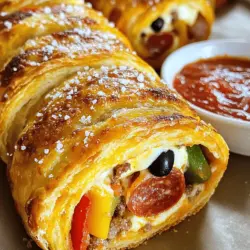 Um ein köstliches Stromboli zuzubereiten, brauchst du diese Zutaten: - 1 große Pizzateig (fertig gekauft oder selbst gemacht) - 1 Tasse Marinara-Sauce (zum Dippen) - 1 Tasse Mozzarella-Käse, gerieben - 1/2 Tasse Salami-Scheiben - 1/2 Tasse gekochte italienische Wurst, zerbröselt - 1/2 Tasse Paprika, dünn geschnitten (rot und grün) - 1/4 Tasse schwarze Oliven, in Scheiben geschnitten - 1 Teelöffel italienische Gewürze - 1 Esslöffel Olivenöl - 1 Ei, geschlagen (für die Ei-Wäsche) - Flaky Meersalz, zum Bestreuen Diese Zutaten machen dein Stromboli lecker und sättigend. Wenn du das beste Stromboli machen möchtest, achte auf frische Zutaten. Wähle den Pizzateig mit Sorgfalt. Frischer Teig gibt dem Stromboli eine schöne Textur. Achte darauf, dass der Mozzarella gut schmilzt. Er sollte frisch und von guter Qualität sein. Bei den Füllungen wähle hochwertige Salami und Wurst. Sie verleihen dem Gericht den besten Geschmack. Frisches Gemüse wie Paprika sorgt für Knackigkeit und Farbe. Möchtest du dein Stromboli anpassen? Hier sind ein paar Ideen: - Verwende Spinat oder Rucola für einen grünen Kick. - Füge Feta-Käse für eine salzige Note hinzu. - Du kannst Hähnchen oder sogar Gemüse für eine vegetarische Option verwenden. - Experimentiere mit verschiedenen Gewürzen wie Paprika oder Knoblauchpulver. Diese Variationen machen dein Stromboli noch spannender und einzigartig. Du kannst mit dem Rezept spielen, um es ganz nach deinem Geschmack zu gestalten. Heize deinen Ofen auf 200 °C vor. Das sorgt für gleichmäßiges Backen. Lege ein Backblech mit Backpapier aus. So klebt der Stromboli nicht fest. Diese Schritte sind wichtig für ein gutes Ergebnis. Nimm den Pizzateig und rolle ihn auf einer leicht bemehlten Fläche aus. Mache ein Rechteck von etwa 30x40 cm. Verteile dann den geriebenen Mozzarella gleichmäßig auf dem Teig. Lass einen kleinen Rand an den Rändern. Jetzt kommen die Füllungen. Lege die Salami, die zerbröselte Wurst, die Paprika und die schwarzen Oliven gleichmäßig darauf. Vergiss nicht, die italienischen Gewürze darüber zu streuen. Die Gewürze geben dem Stromboli tollen Geschmack. Beginne an einer der kurzen Seiten und rolle den Teig eng zu einem Log. Drücke die Nähte zusammen, um sie zu verschließen. Tucke die Enden unter den Stromboli. So bleibt die Füllung drin. Bestreiche die Außenseite mit dem geschlagenen Ei. Das gibt eine schöne goldene Farbe. Schneide 3-4 diagonale Schnitte auf die Oberseite. Dadurch kann der Dampf während des Backens entweichen. Träufle etwas Olivenöl darüber und bestreue ihn mit flaky Meersalz. Lege den Stromboli auf das Backblech und backe ihn 25-30 Minuten. Der Stromboli sollte goldbraun sein. Lass ihn 5-10 Minuten abkühlen. Dann schneide ihn in Scheiben und serviere ihn warm mit der Marinara-Sauce zum Dippen. Für das vollständige Rezept, schau dir den Abschnitt "Stromboli Überraschung" an. Einige machen Fehler, die das Ergebnis ruinieren. Hier sind die häufigsten: - Teig nicht richtig ausrollen: Der Teig sollte dünn, aber nicht zu dünn sein. - Füllung überladen: Zu viel Füllung lässt den Stromboli platzen. - Nicht genug Dampföffnungen: Diese sind wichtig, damit der Dampf entweichen kann. - Falsche Backtemperatur: Zu niedrige Hitze sorgt für einen matschigen Stromboli. Eine knusprige Kruste macht den Stromboli besonders lecker. Hier sind einige Tipps: - Heißer Ofen: Backe den Stromboli bei 200 °C. So wird die Kruste schön knusprig. - Ei-Wäsche: Ein geschlagenes Ei auf die Oberseite gibt eine goldene Farbe. - Dünn geschnittene Füllungen: Verwende dünne Scheiben für gleichmäßiges Garen. - Vorheizen des Backblechs: Ein heißes Blech hilft, die Unterseite knusprig zu halten. Ein guter Dip macht das Essen noch besser. Hier sind einige tolle Ideen: - Marinara-Sauce: Perfekt zum Dippen und leicht zu machen. - Knoblauchbutter: Einfach Butter und Knoblauch zusammenmischen. - Salat: Ein frischer grüner Salat passt gut dazu. - Oliven: Bieten einen tollen Kontrast zu den warmen Aromen des Strombolis. Für das vollständige Rezept, schau dir die Anleitung im Full Recipe an! {{image_4}} Wenn du Gemüse magst, kannst du einfach eine vegetarische Version machen. Nutze mehr Paprika, Zucchini und Spinat. Diese Zutaten geben Farbe und Geschmack. Du kannst auch frische Kräuter wie Basilikum oder Oregano hinzufügen. Diese machen dein Stromboli noch frischer und aromatischer. Experimentiere mit Gewürzen! Chili-Flocken bringen Schärfe. Füge Knoblauchpulver für mehr Tiefe hinzu. Du kannst auch andere Füllungen probieren, wie Hähnchen oder Schinken. Käse kann variieren, z.B. Feta oder Gouda. Jedes Mal, wenn du etwas Neues ausprobierst, wird dein Stromboli einzigartig. Süße Stromboli sind ein Spaß! Nutze Nutella und Bananen für eine süße Füllung. Du kannst auch Äpfel mit Zimt und Zucker verwenden. Backe sie wie das herzhafte Stromboli, aber serviere sie mit Schlagsahne. Diese süßen Snacks sind perfekt für Desserts oder Partys. Für das Rezept, siehe das vollständige Rezept. Um deinen übrig gebliebenen Stromboli frisch zu halten, lege ihn in einen luftdichten Behälter. Du kannst auch Frischhaltefolie verwenden. Stelle sicher, dass der Stromboli vollständig abgekühlt ist, bevor du ihn lagerst. So bleibt er knusprig und lecker. Lagere ihn im Kühlschrank, wo er bis zu drei Tage haltbar ist. Wenn du den Stromboli länger aufbewahren möchtest, friere ihn ein. Wickele ihn fest in Frischhaltefolie und lege ihn in einen Gefrierbeutel. So bleibt er bis zu drei Monate frisch. Zum Wiedererwärmen, lasse ihn zuerst im Kühlschrank auftauen. Danach backe ihn bei 180 °C für 15 bis 20 Minuten, bis er heiß ist. So erhält er seine knusprige Kruste zurück. Um die Frische deines Stromboli zu bewahren, verwende die richtige Lagerung. Vermeide direkte Sonneneinstrahlung und Feuchtigkeit. Wenn du möchtest, kannst du auch ein Stück Brot in den Behälter legen. Das Brot hilft, die Feuchtigkeit zu regulieren. So bleibt dein Stromboli lecker und schmackhaft, wann immer du ihn genießen möchtest. Die Zubereitung von Stromboli dauert insgesamt etwa 40 Minuten. Die Vorbereitungszeit ist nur 15 Minuten. Das Backen benötigt 25 bis 30 Minuten. So hast du schnell ein leckeres Abendessen. Ja, du kannst den Teig im Voraus zubereiten. Du kannst ihn einen Tag vorher machen und im Kühlschrank aufbewahren. Lass den Teig vor dem Ausrollen etwa 30 Minuten bei Raumtemperatur ruhen. So wird er geschmeidiger und lässt sich besser verarbeiten. Die besten Füllungen für Stromboli sind vielfältig. Hier sind einige beliebte Optionen: - Salami und Mozzarella - Italienische Wurst und Paprika - Spinat und Feta für eine vegetarische Variante - Pepperoni und Käse für einen klassischen Geschmack Du kannst auch verschiedene Zutaten mischen, um deinen eigenen Geschmack zu kreieren. Experimentiere und finde deine Lieblingskombination! Wenn du mehr über die Zubereitung erfahren möchtest, schau dir das Full Recipe an. In diesem Blogbeitrag haben wir die wichtigsten Zutaten für Stromboli besprochen. Wir haben Tipps gegeben, wie Sie die besten Zutaten auswählen und Variationen erstellen können. Die Schritt-für-Schritt-Anleitung hilft Ihnen, das perfekte Stromboli zu backen. Wir haben auch häufige Fehler und Tricks zur Kruste erwähnt. Am Ende wissen Sie, wie Sie übrig gebliebenen Stromboli richtig aufbewahren. Kochen macht Spaß, also probieren Sie neue Ideen aus. Genießen Sie Ihr leckeres, selbstgemachtes Stromboli!