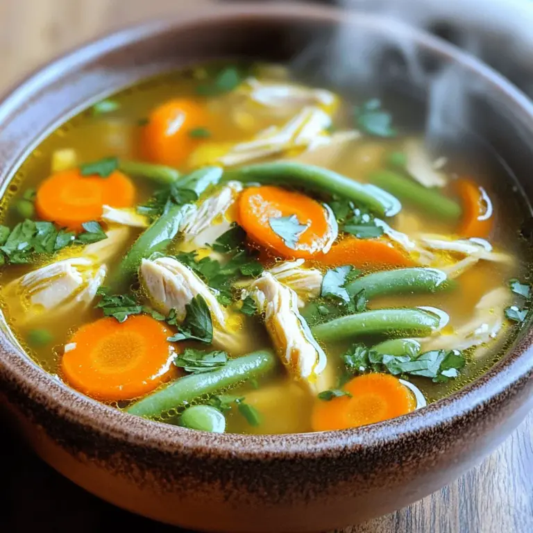 Die Hauptzutaten sind einfach und lecker. Sie bilden die Basis für eine großartige Hühnersuppe. Hier sind die Zutaten, die du brauchst: