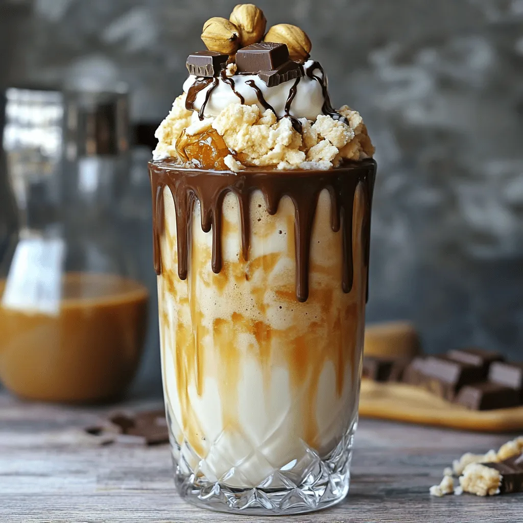 Um einen Snickers Milchshake einfach zuzubereiten, benötigen Sie einige Zutaten. Sie brauchen zwei große Kugeln Vanilleeis, eine Tasse Milch, drei Snickers-Riegel, zwei Esslöffel Erdnussbutter und einen Teelöffel Schokoladensirup. Für die Garnitur können Sie Schlagsahne und einige Erdnüsse verwenden.