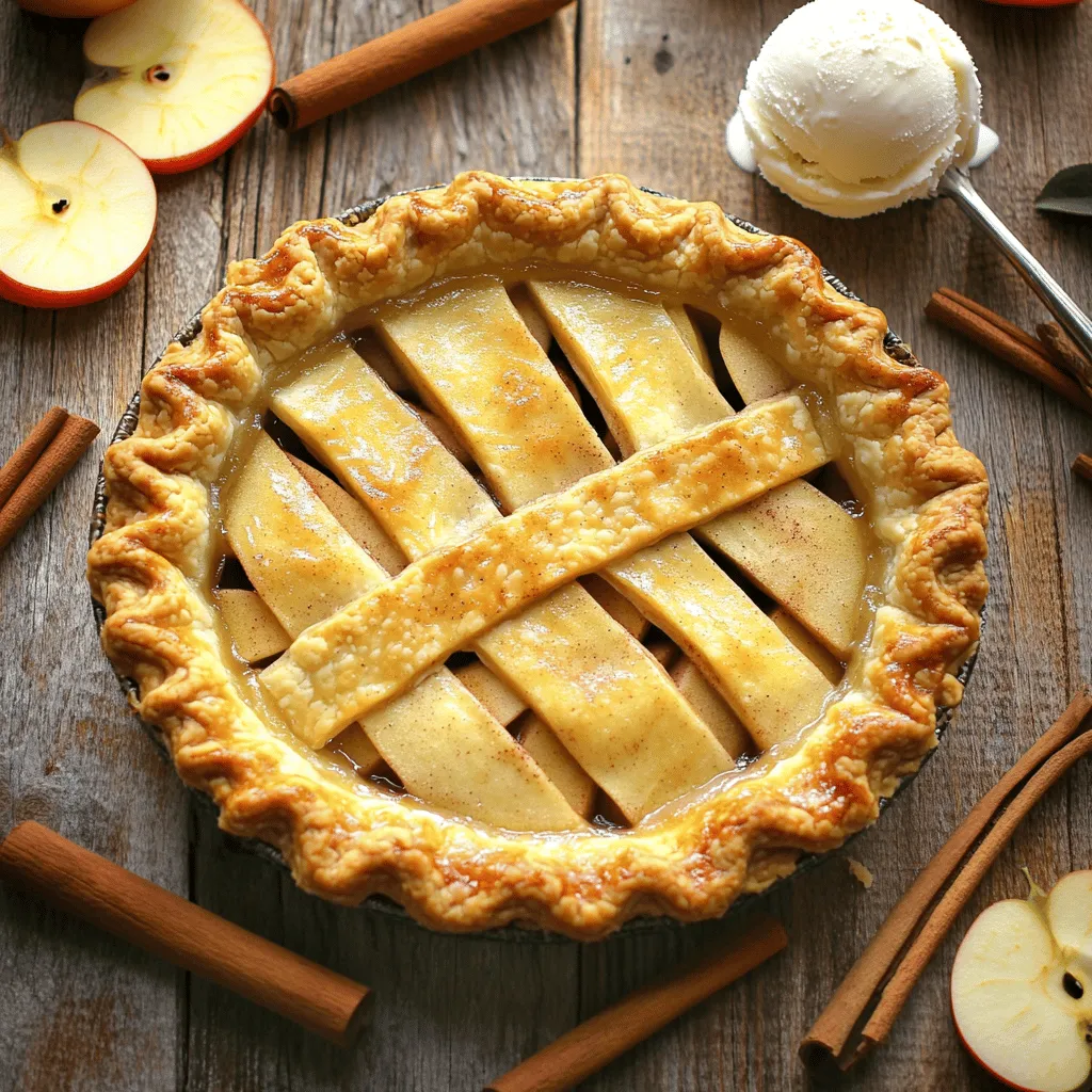 Für einen perfekten klassischen Apfelkuchen brauchst du einige Hauptzutaten. Hier ist die Liste: - 6 mittelgroße Äpfel (z. B. Granny Smith und Honeycrisp), geschält und in Scheiben geschnitten - 3/4 Tasse Kristallzucker - 1 Teelöffel gemahlener Zimt - 1/4 Teelöffel gemahlene Muskatnuss - 2 Esslöffel Zitronensaft - 1 Esslöffel Allzweckmehl (zum Andicken) - 1 Esslöffel Butter, in kleine Stücke geschnitten - 1 Ei (zum Bestreichen) - 1 Packung (400 g) gekühlte Teigböden (oder selbstgemacht, wenn gewünscht) - Eine Prise Salz Diese Zutaten sind die Basis für deinen Apfelkuchen. Sie geben dem Kuchen den klassischen Geschmack, den wir alle lieben. Um deinem Apfelkuchen einen besonderen Kick zu geben, kannst du einige interessante Zutaten hinzufügen. Hier sind ein paar Ideen: - 1/2 Tasse Rosinen oder getrocknete Cranberries für Süße und Textur - 1/4 Tasse gehackte Nüsse, wie Walnüsse oder Pekannüsse, für Crunch - Eine Prise Vanilleextrakt, um die Aromen zu vertiefen Diese Zutaten machen den Kuchen einzigartig und verleihen ihm einen zusätzlichen Geschmack. Du kannst sie je nach deinem Geschmack anpassen. Die Auswahl der richtigen Zutaten ist wichtig. Verwende frische und reife Äpfel. Granny Smith und Honeycrisp sind ideal, da sie süß und sauer sind. Achte darauf, dass der Zucker nicht klumpig ist. Die Gewürze sollten frisch gemahlen sein, um den besten Geschmack zu erzielen. Wenn du die Möglichkeit hast, kaufe biologische Zutaten. Sie sind oft frischer und gesünder. Hochwertige Zutaten machen deinen Apfelkuchen nicht nur leckerer, sondern auch gesünder. Wenn du mehr über das vollständige Rezept erfahren möchtest, besuche die Seite mit dem Full Recipe. Heize deinen Ofen auf 220°C vor. Dies sorgt für eine knusprige Kruste. In einer großen Schüssel mische die Apfelscheiben, Zucker, Zimt, Muskatnuss, Zitronensaft, Mehl und eine Prise Salz. Rühre gut um, sodass die Äpfel gleichmäßig bedeckt sind. Lass die Mischung etwa 15 Minuten stehen. So können die Aromen gut einziehen. Wenn du gekühlte Teigböden benutzt, entrolle einen Boden in eine 22-cm Pie-Form. Drücke den Teig sanft in die Form. Achte darauf, dass er nicht reißt. Wenn du selbstgemachten Teig hast, rolle ihn auf einer bemehlten Fläche aus. Er sollte etwa 3 mm dick sein. Lege ihn vorsichtig in die Form. Gieße nun die Apfelmischung in den vorbereiteten Teigboden. Verteile die kleinen Butterstückchen gleichmäßig auf der Füllung. Entrolle den zweiten Teigboden und lege ihn über die Füllung. Schneide einige Schlitze in die obere Kruste. So kann der Dampf entweichen. Du kannst auch ein Gittermuster gestalten, wenn du magst. Schlage ein Ei in einer kleinen Schüssel auf und pinsle es über die Teigoberfläche. Dies gibt eine schöne goldene Farbe. Backe die Torte 15 Minuten lang im vorgeheizten Ofen. Reduziere die Temperatur auf 175°C und backe für weitere 35-45 Minuten. Die Äpfel sollten zart und die Kruste goldbraun sein. Lass die Torte mindestens 30 Minuten abkühlen. So wird die Füllung fest. Du kannst sie warm oder bei Zimmertemperatur genießen. Wählen Sie Äpfel, die knackig und süß-sauer sind. Gute Sorten sind Granny Smith und Honeycrisp. Diese Äpfel halten ihre Form beim Backen. Mischen Sie verschiedene Sorten für mehr Geschmack und Textur. Verwenden Sie mindestens zwei Sorten für den besten Apfelkuchen. Ein kalter Teig sorgt für eine knusprige Kruste. Kühlen Sie die Butter und das Wasser vor der Verwendung. Verwenden Sie auch kaltes Mehl. Arbeiten Sie den Teig schnell und sanft. Vermeiden Sie es, den Teig zu überarbeiten. Lassen Sie den Teig nach dem Kneten ruhen. Dies hilft, die Struktur zu erhalten. Fügen Sie eine Prise Muskatnuss für mehr Tiefe hinzu. Mögen Sie es süßer? Erhöhen Sie den Zucker leicht. Sie können auch Nüsse oder Rosinen in die Füllung geben. Experimentieren Sie mit Gewürzen wie Ingwer oder Nelken. Diese verleihen dem Kuchen einen besonderen Kick. Für einen modernen Twist verwenden Sie Honig statt Zucker. Das [Full Recipe] bietet Ihnen die genaue Anleitung, um Ihren perfekten Apfelkuchen zu backen. {{image_4}} Sie können den klassischen Apfelkuchen auch vegan zubereiten. Tauschen Sie die Butter gegen pflanzliche Margarine. Verwenden Sie Apfelmus anstelle von Ei, um die Füllung zu binden. Die Textur bleibt gleich, und der Geschmack wird ebenso großartig. Mit diesen kleinen Änderungen genießen Sie einen köstlichen veganen Apfelkuchen. Für eine glutenfreie Variante nutzen Sie Mandelmehl oder eine glutenfreie Mehlmischung. Diese Mehle haben andere Eigenschaften. Es kann nötig sein, die Flüssigkeitsmenge anzupassen. Fügen Sie etwas mehr Wasser oder pflanzliche Milch hinzu, um den Teig geschmeidig zu halten. So erhalten Sie einen leckeren glutenfreien Apfelkuchen. Möchten Sie etwas mehr Geschmack? Probieren Sie, Nüsse oder Rosinen in die Apfelfüllung zu geben. Eine Prise Vanilleextrakt kann die Aromen ebenfalls vertiefen. Servieren Sie den Kuchen mit einer Kugel Vanilleeis oder einem Klecks Schlagsahne für einen besonderen Genuss. Diese Extras machen jeden Bissen noch besser. Für das vollständige Rezept schauen Sie sich die Anleitung an. Um deinen Apfelkuchen frisch zu halten, lagere ihn in einem luftdichten Behälter. So bleibt die Kruste knusprig und die Füllung saftig. Stelle den Kuchen an einem kühlen Ort auf, fern von direkter Sonneneinstrahlung. Wenn du ihn länger aufbewahren möchtest, ist der Kühlschrank eine gute Wahl. Wickel den Kuchen vorher in Frischhaltefolie. Im Kühlschrank bleibt dein Apfelkuchen bis zu fünf Tage frisch. Achte darauf, ihn gut einzupacken. Wenn du ihn länger aufbewahren möchtest, ist das Einfrieren eine gute Option. Überprüfe immer, ob es Anzeichen von Verderb gibt, wie einen seltsamen Geruch oder Schimmel. Um deinen Apfelkuchen einzufrieren, lasse ihn zuerst vollständig abkühlen. Wickel ihn dann fest in Frischhaltefolie und lege ihn in einen Gefrierbeutel. So bleibt er bis zu drei Monate frisch. Wenn du ihn essen möchtest, lasse ihn im Kühlschrank auftauen. Du kannst ihn auch im Ofen aufwärmen, um die Kruste wieder knusprig zu machen. Achte darauf, die Temperatur nicht zu hoch zu wählen, damit die Füllung nicht austrocknet. Um den perfekten Apfelkuchen zu machen, achte auf die Äpfel. Wähle eine Mischung aus süßen und sauren Äpfeln. Granny Smith und Honeycrisp sind ideal. Schneide die Äpfel gleichmäßig. So garen sie gleichmäßig. Lass die Füllung etwa 15 Minuten stehen. Das hilft den Aromen, sich zu verbinden. Achte darauf, die Kruste nicht zu überbacken. Sie sollte goldbraun und knusprig sein. Wenn die Füllung zu flüssig ist, gibt es einfache Lösungen. Füge mehr Mehl oder Maisstärke hinzu. Diese Zutaten helfen, die Flüssigkeit zu binden. Du kannst auch die Menge an Zitronensaft reduzieren. Achte darauf, die Äpfel vorher gut abzutropfen. So verhinderst du, dass zu viel Saft in die Füllung gelangt. Koche die Füllung leicht vor, um überschüssige Flüssigkeit zu entfernen. Variationen sind einfach. Füge Trockenfrüchte wie Rosinen oder Cranberries hinzu. Diese geben einen tollen Geschmack. Du kannst auch Nüsse wie Walnüsse oder Pekannüsse verwenden. Diese sorgen für einen knusprigen Biss. Experimentiere mit Gewürzen wie Ingwer oder Nelken. Diese verleihen deinem Apfelkuchen eine besondere Note. Die vollständige Anleitung für den klassischen Apfelkuchen findest du im Full Recipe. Dort sind alle Schritte und Zutaten aufgelistet. Zusammengefasst haben wir alle wichtigen Aspekte des Apfelkuchens behandelt. Wir sahen uns die Zutaten an, die für Geschmack sorgen. Die Schritt-für-Schritt-Anleitung hilft dir, einen perfekten Kuchen zu backen. Mit nützlichen Tipps und Variationen kannst du kreativ werden. Halte deine Kuchen frisch und weiß, wie du sie lagerst. So bereitest du unvergessliche Leckereien zu. Nutze die FAQs, um häufige Fragen zu klären. Viel Spaß beim Backen!