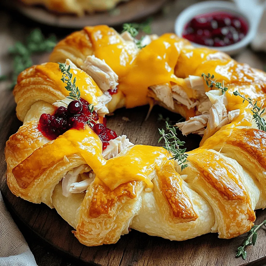 Um diesen herzhaften Truthahn-Cranberry-Crescent-Ring zuzubereiten, benötigst du einige einfache Zutaten. Du brauchst 1 Packung Crescent-Dough, 250 g gekochten Truthahn, 100 g Cranberry-Sauce, 100 g Frischkäse, 50 g geriebenen Cheddar-Käse, 1 Teelöffel getrockneten Thymian, 1 Teelöffel Knoblauchpulver, Salz, Pfeffer und 1 verquirltes Ei. Diese Zutaten machen den Ring lecker und saftig.