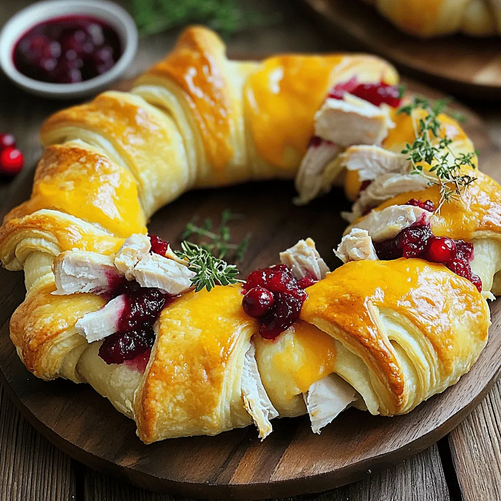 Um diesen herzhaften Truthahn-Cranberry-Crescent-Ring zuzubereiten, benötigst du einige einfache Zutaten. Du brauchst 1 Packung Crescent-Dough, 250 g gekochten Truthahn, 100 g Cranberry-Sauce, 100 g Frischkäse, 50 g geriebenen Cheddar-Käse, 1 Teelöffel getrockneten Thymian, 1 Teelöffel Knoblauchpulver, Salz, Pfeffer und 1 verquirltes Ei. Diese Zutaten machen den Ring lecker und saftig.